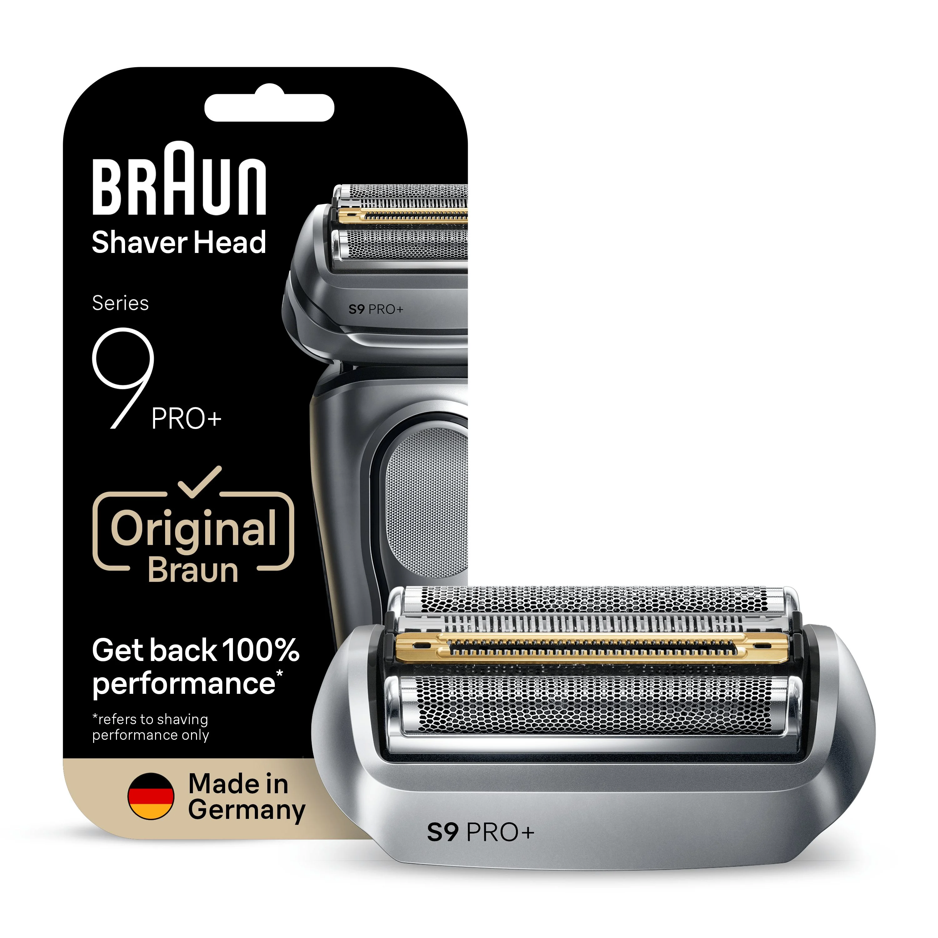 Braun - Series 9 PRO+ Elektrisk Barbermaskin - ORIGINAL Barberhode-Refill, 96M - Silver - Gratis frakt v:3802555