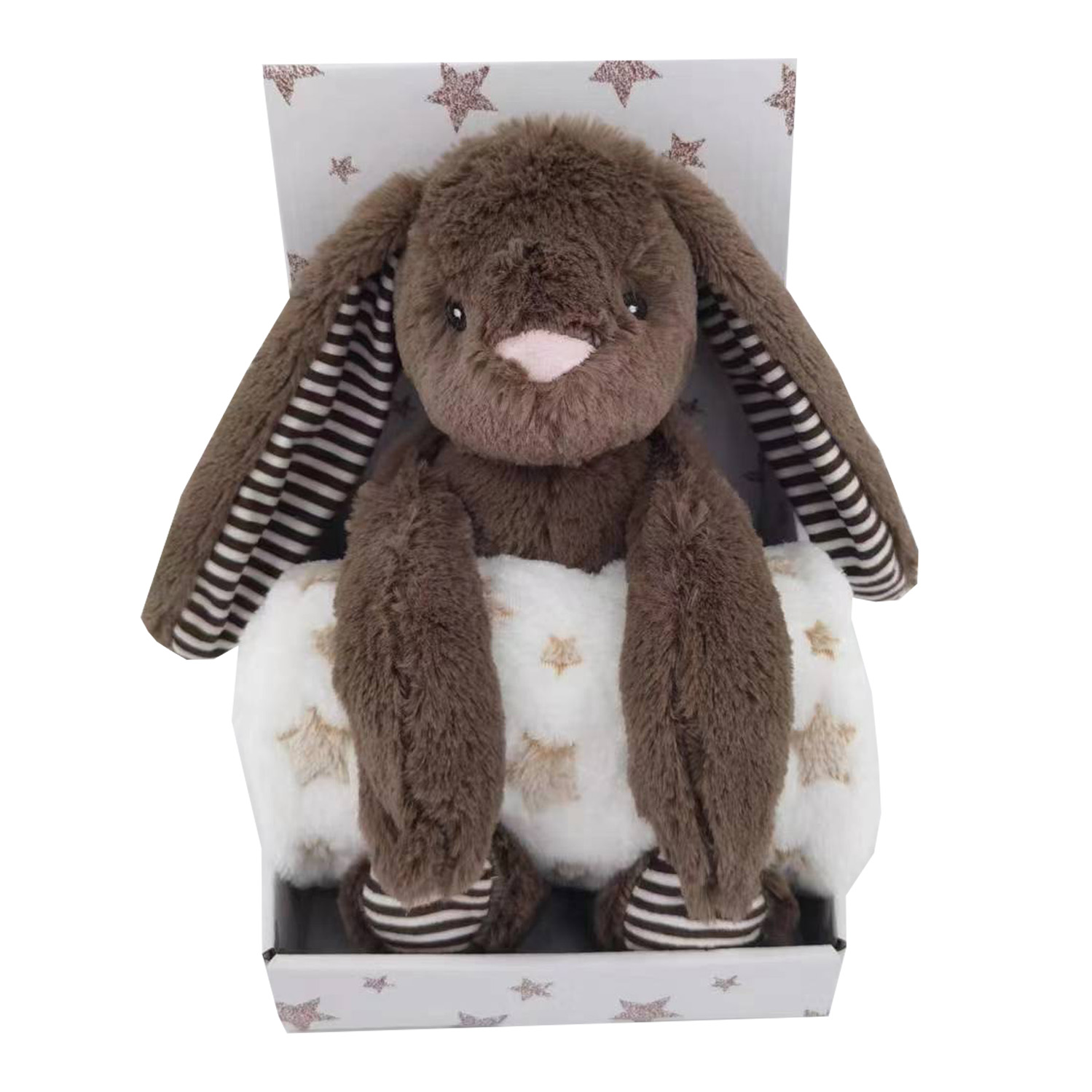 Carlo Baby – Fleece Blanket Beige Star & Stuffed Animal Dark Brown Rabbit (18432) v:3615747 Carlo Baby – Fleece Blanket Beige Star & Stuffed Animal Dark Brown Rabbit (18432) v:3615747