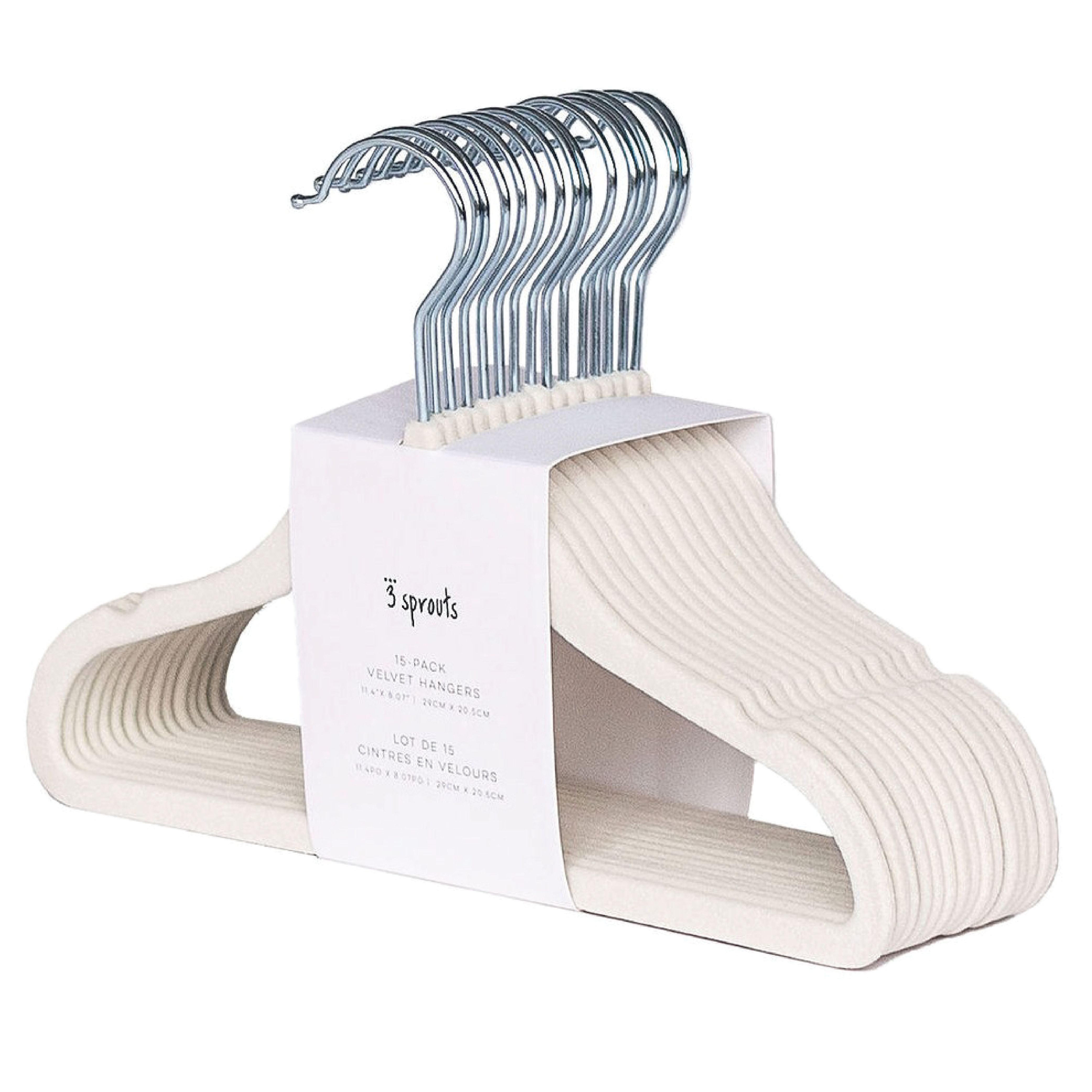 3 Sprouts – Velor Hanger 15 pcs Cream – Cream v:6423551