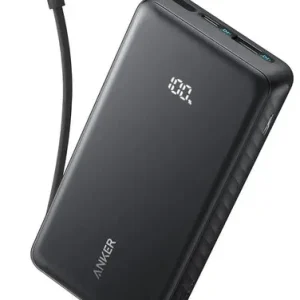 Anker – Zolo Powerbank 20000mAh 22,5W Hurtigladende Powerbank med innebygd USB-C-kabel [CCC-sertifisert] A110E v:1588189