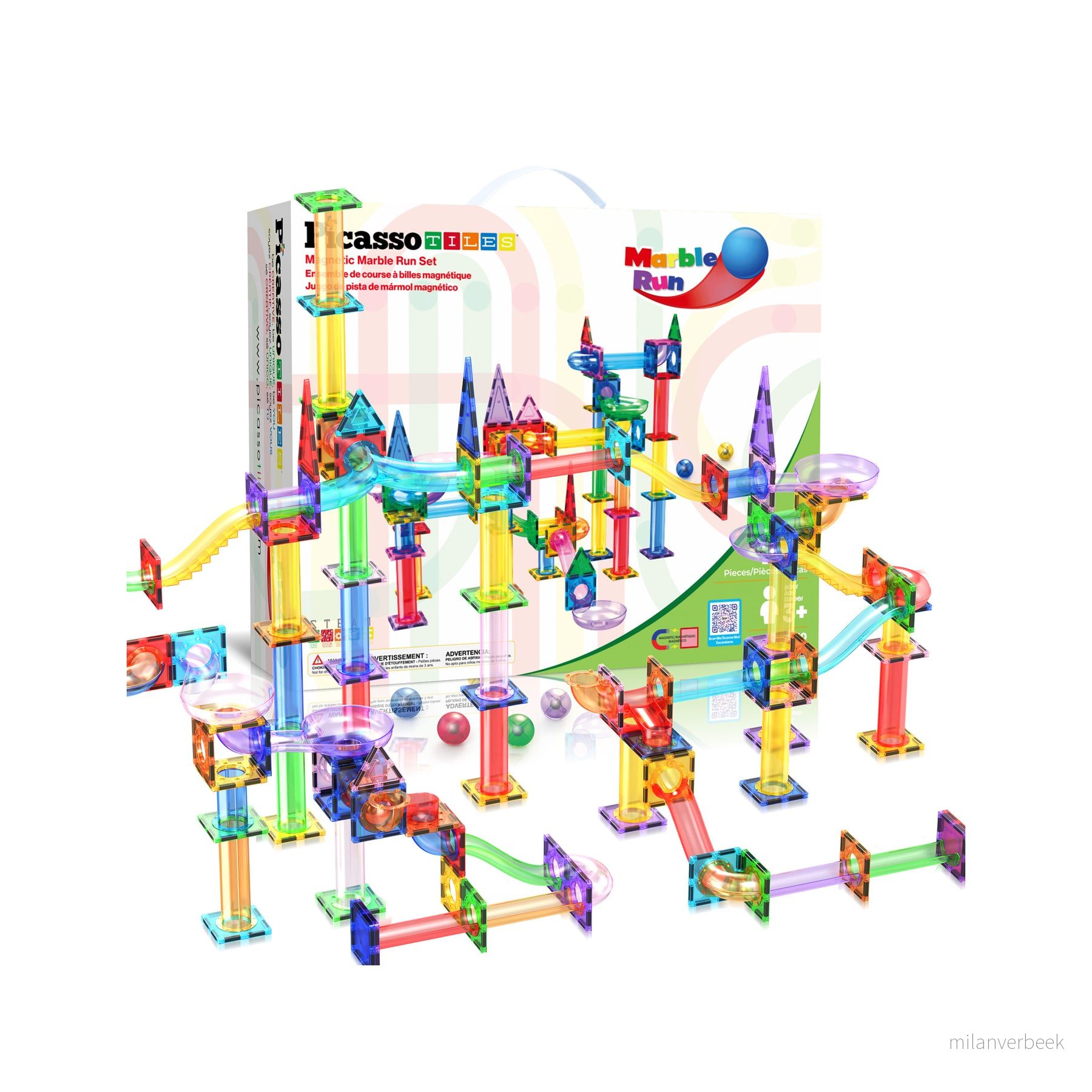 Picasso Tiles – Magnetic Marble Run Set (150 pcs) (PTG150) – Gratis frakt v:9112139 Picasso Tiles – Magnetic Marble Run Set (150 pcs) (PTG150) – Gratis frakt v:9112139