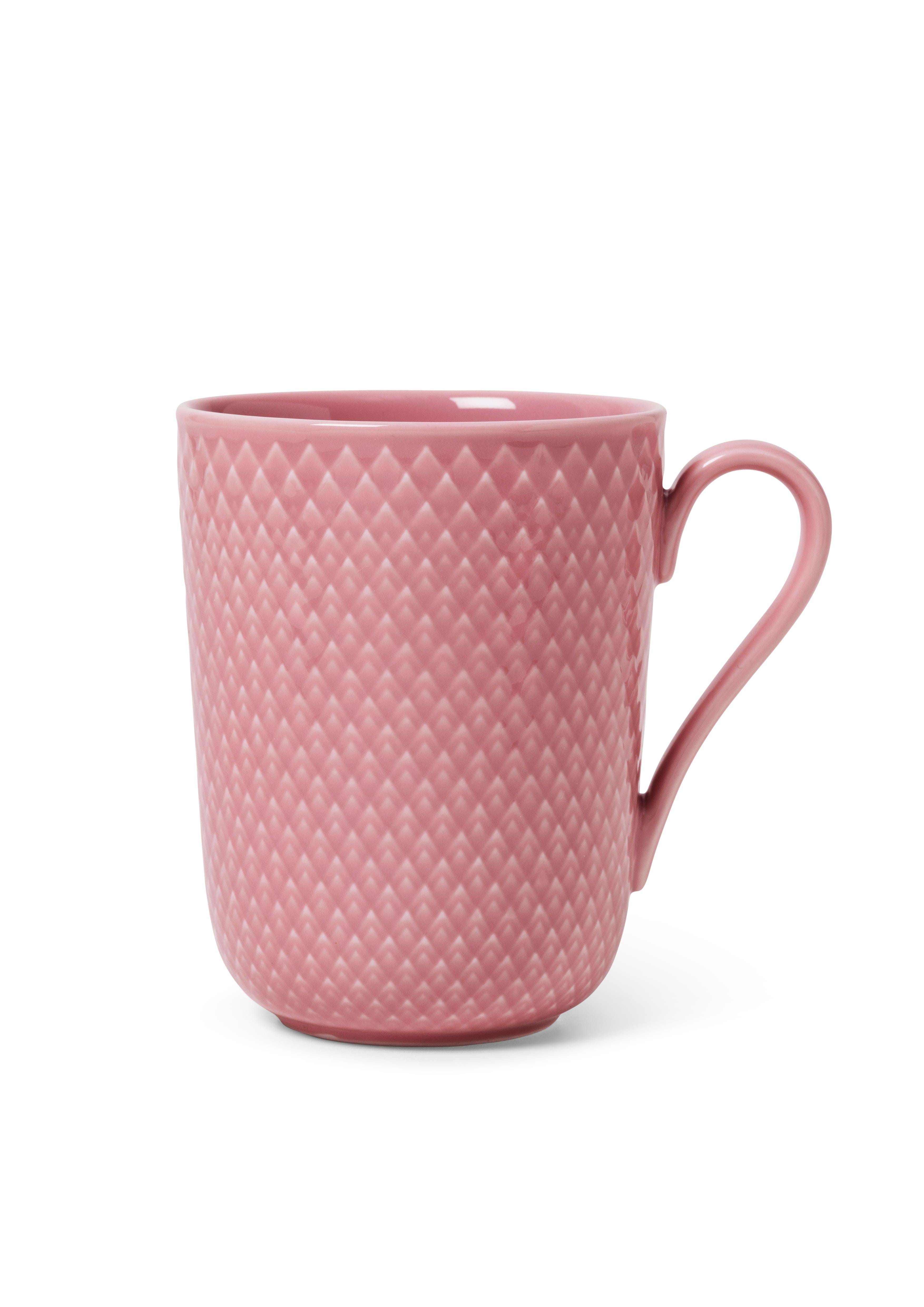 Lyngby Porcelæn - Rhombe Color Krus med Håndtak - 33 cl - Rosa - Rose v:2889253