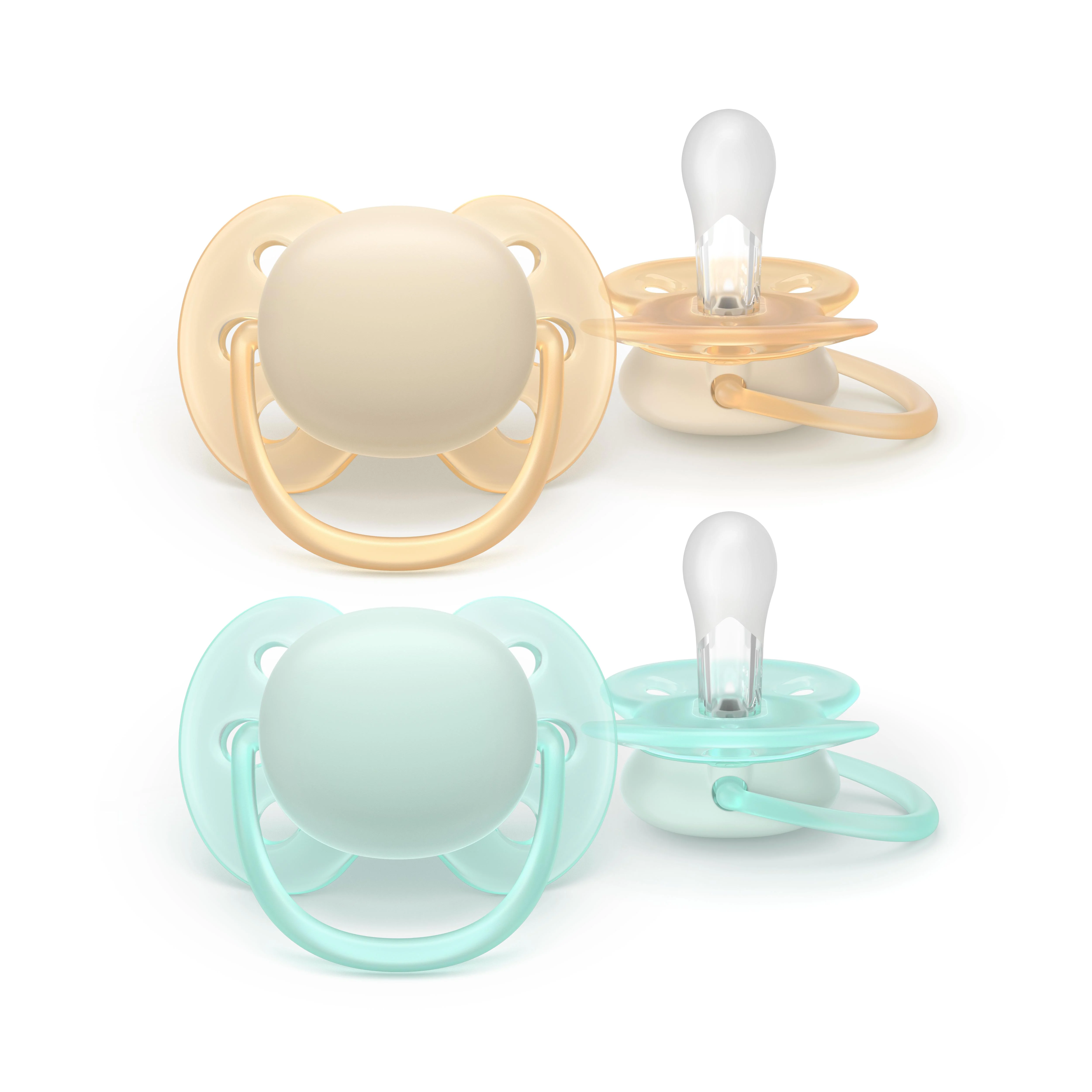 Philips Avent Ultra soft soother, 0-6m, Light yellow/light green v:4478047