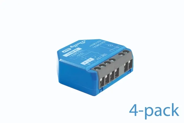 Shelly 1 Gen4 – 1-Kanal Tørrkontakt Smart Bryter (4 Pakke) - Gratis frakt v:1620296