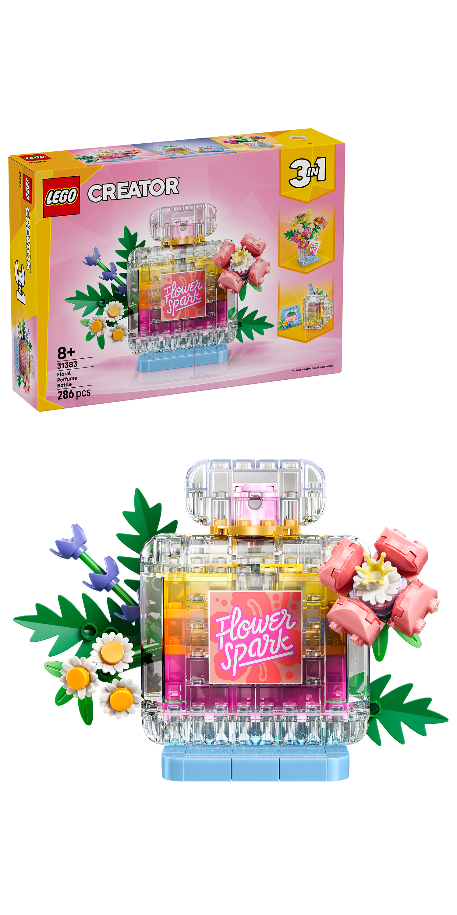 Parfymeflaske med blomsterdekor v:9246609