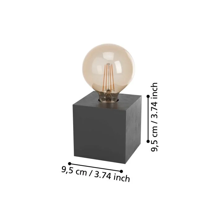 EGLO - PRESTWICK 2 Bordlampe - Antikk Svart/Tre v:6442607