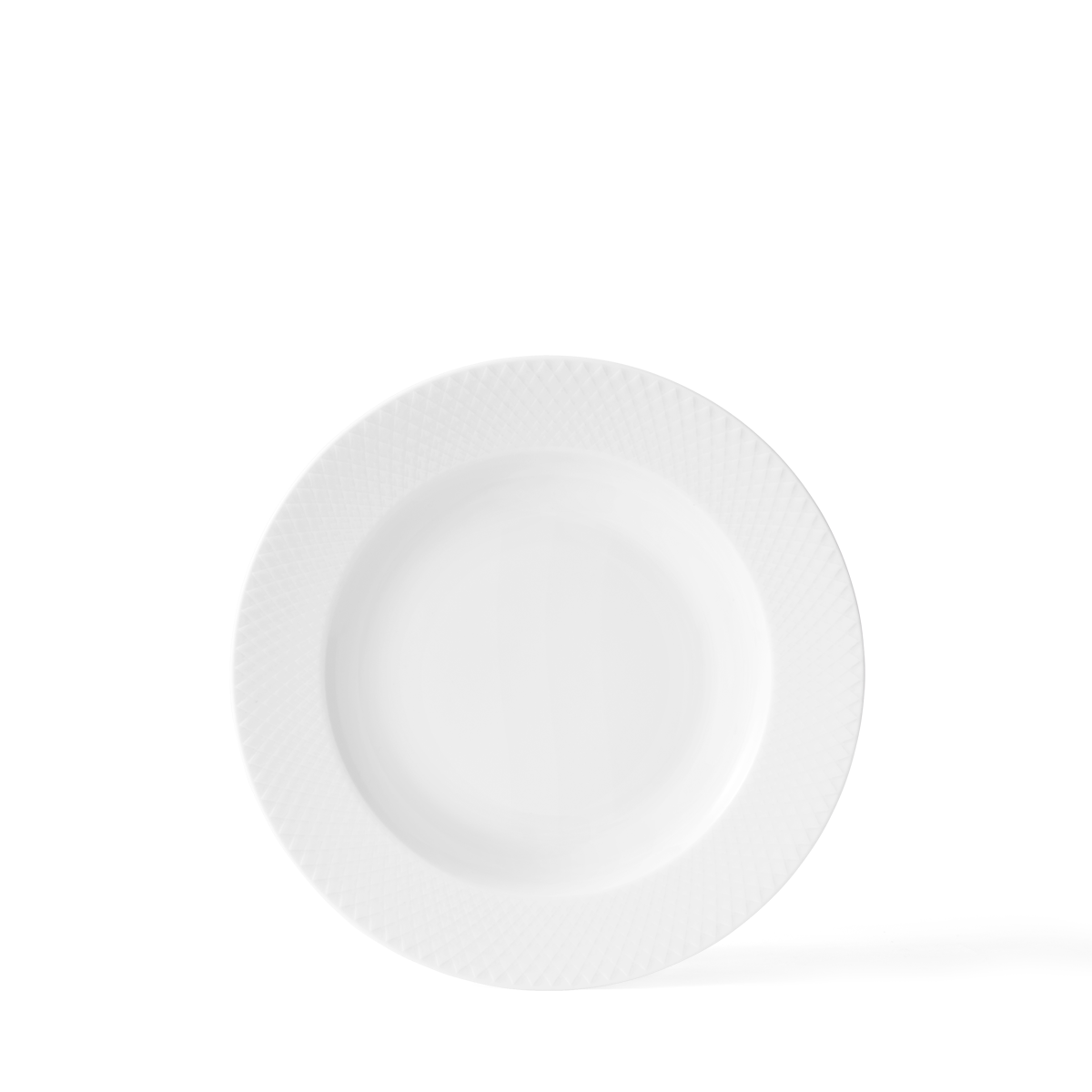 Lyngby Porcelæn - Rhombe Hvit Suppetallerken - Ø23 cm v:8038272