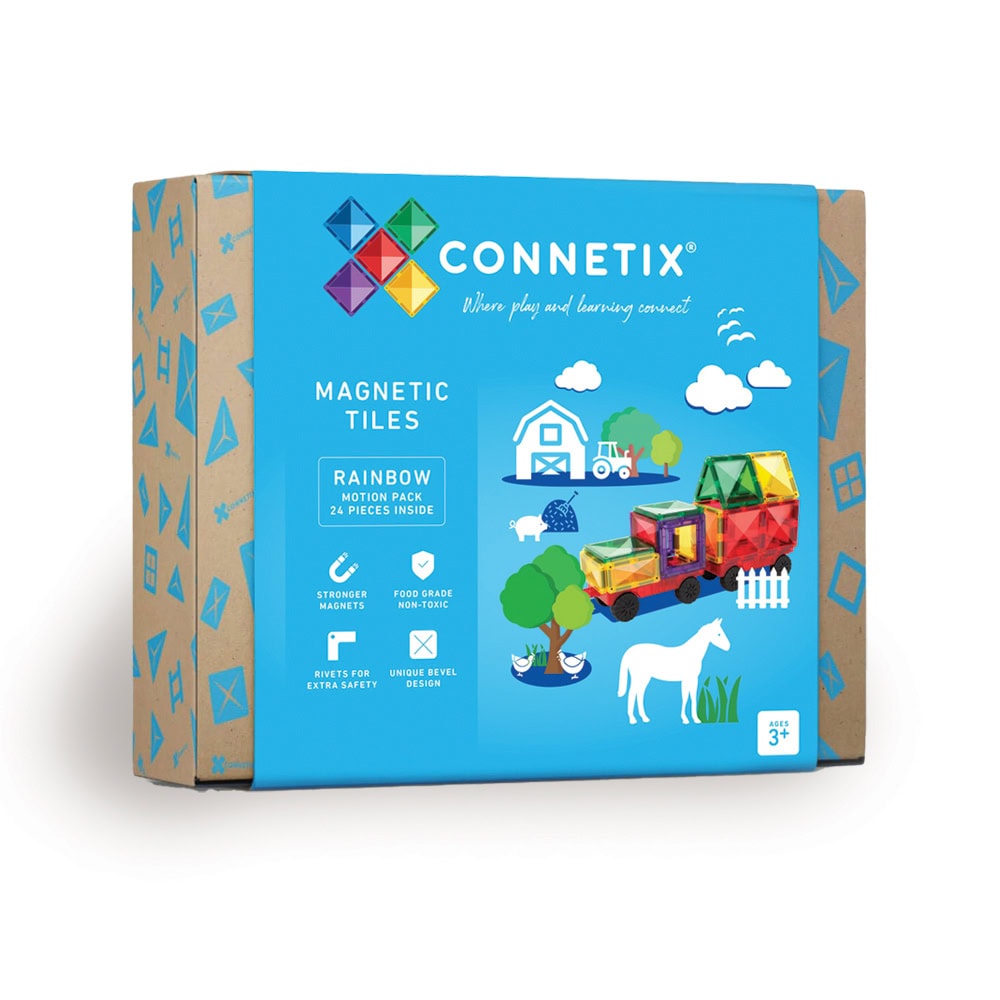 Connetix - Rainbow Motion Pack - 24 Pieces - (CT-R-00024-MO) - Gratis frakt v:9844156