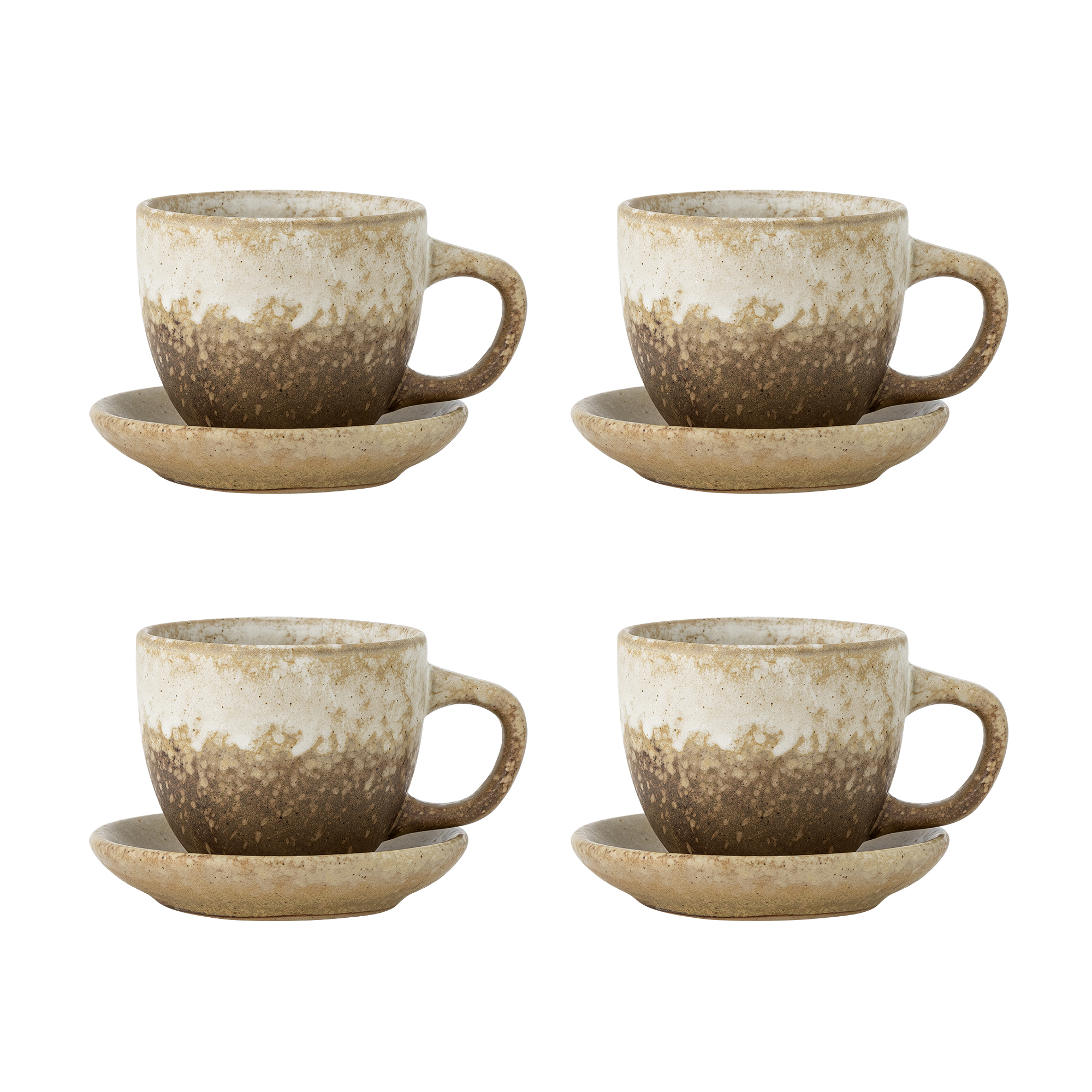Bloomingville – Brenta kopp med skål – sett med 4 – natur v:1242498 Bloomingville – Brenta kopp med skål – sett med 4 – natur v:1242498