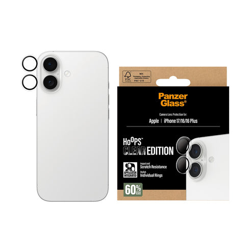 PanzerGlass - Hoops Transparent Kameralinsebeskytter - iPhone 17/16/16 Plus v:8214658