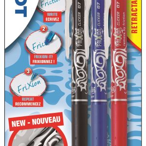 Pilot – FriXion Clicker 0.7 – Assorterte Farger (3-pakning) v:5953083 Pilot – FriXion Clicker 0.7 – Assorterte Farger (3-pakning) v:5953083