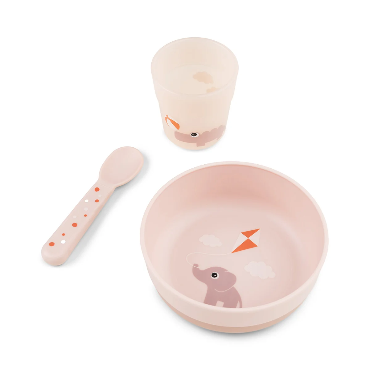 Done by Deer – Foodie First Meal Set – Playground Powder – Bowl: 12.5 x H 4.5 cm, Cup: 6.5 x H 7 cm, Spoon: 14 cm v:9540077 Done by Deer – Foodie First Meal Set – Playground Powder – Bowl: 12.5 x H 4.5 cm, Cup: 6.5 x H 7 cm, Spoon: 14 cm v:9540077