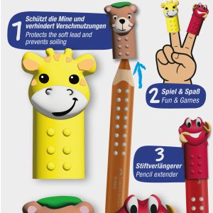 Faber‑Castell – Grippy Cap – Yellow, Blue and Red – 3 Assorted (BC 110704) v:1438109 Faber‑Castell – Grippy Cap – Yellow, Blue and Red – 3 Assorted (BC 110704) v:1438109