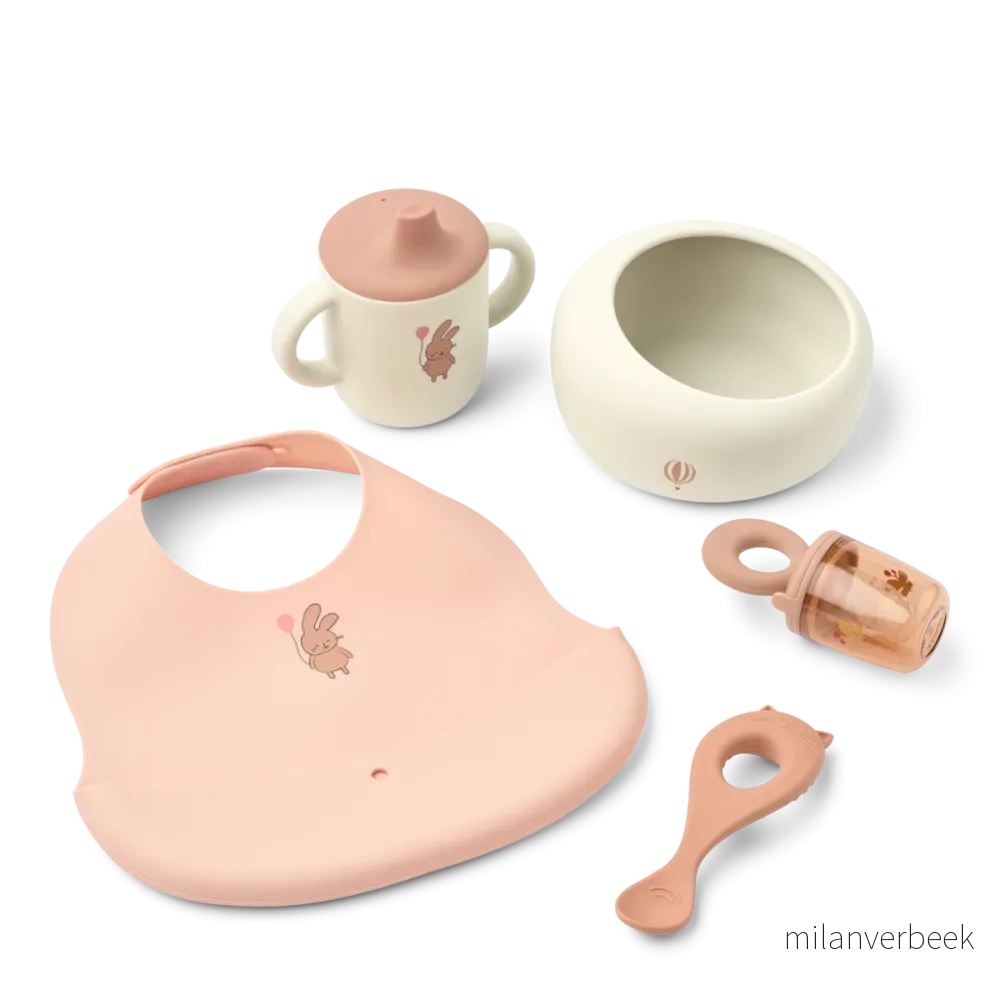 – Mileah Baby Mealtime Set – Wild child / Rosey – One size – Gratis frakt v:5168221