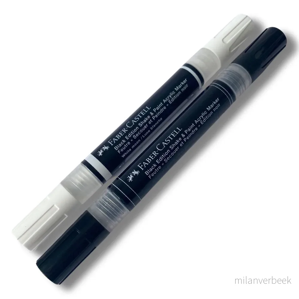 Faber-Castell – Black Edition Shake & Paint Acrylic Markers Set of 2 (Black and White) (285503) v:4308457 Faber-Castell – Black Edition Shake & Paint Acrylic Markers Set of 2 (Black and White) (285503) v:4308457