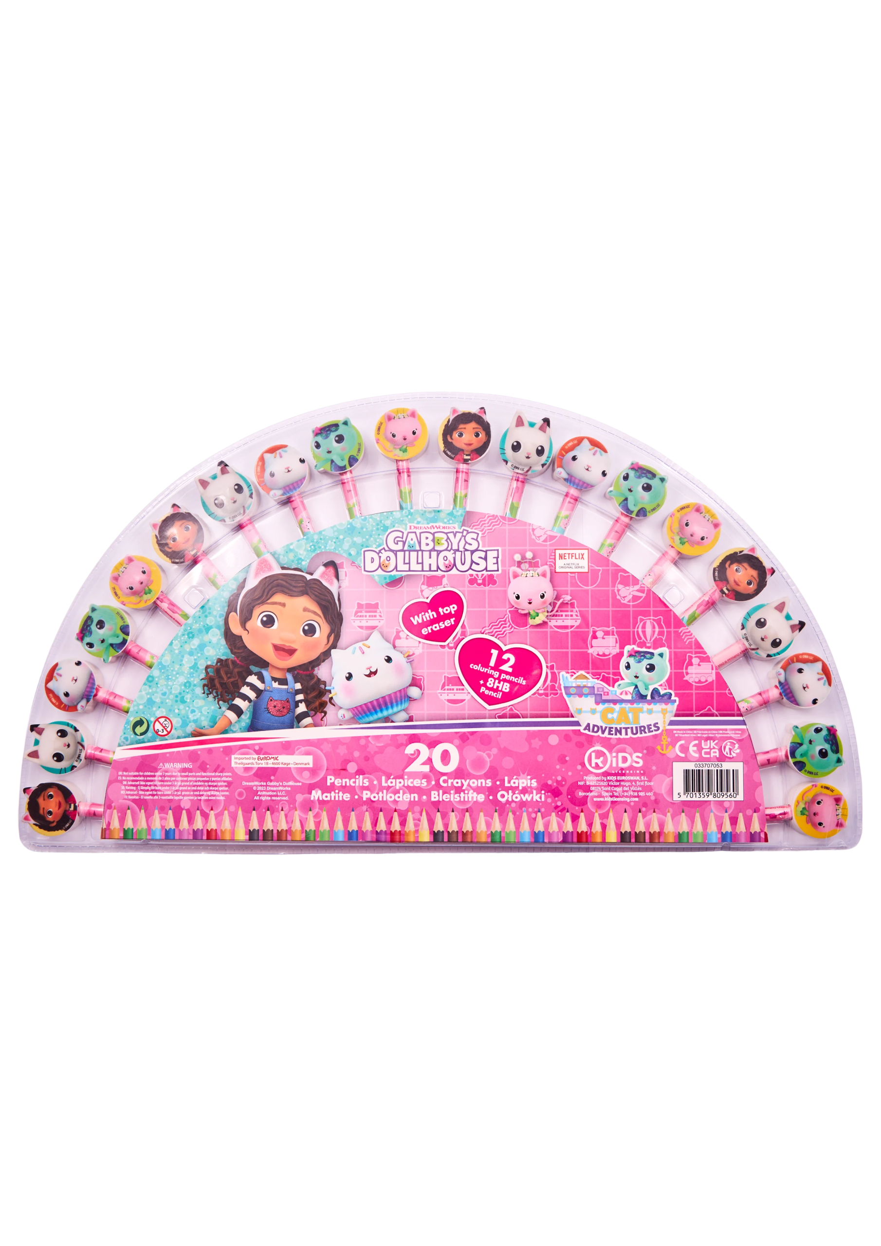 Kids Licensing – Gabby's Dollhouse – 20 Pencil/Colour Pencil Set (033707053) v:7553265