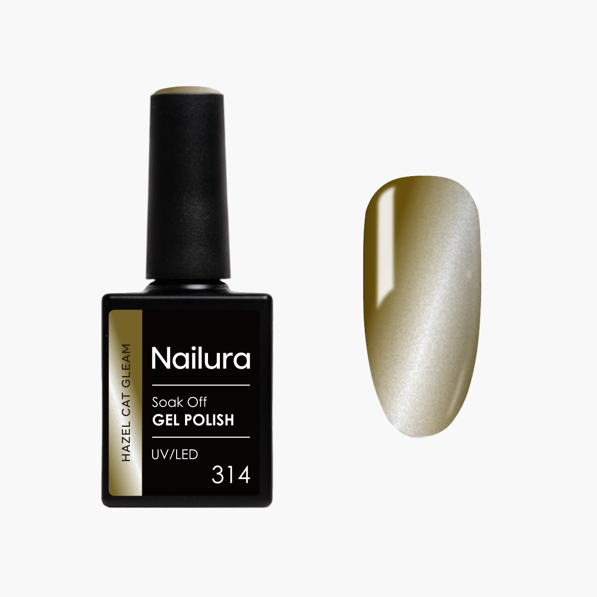 Nailura - Gel Polish 314 Hazel Cat Gleam - Hazelnut Brown - 10 ml - Hazelnut Brown v:3674844