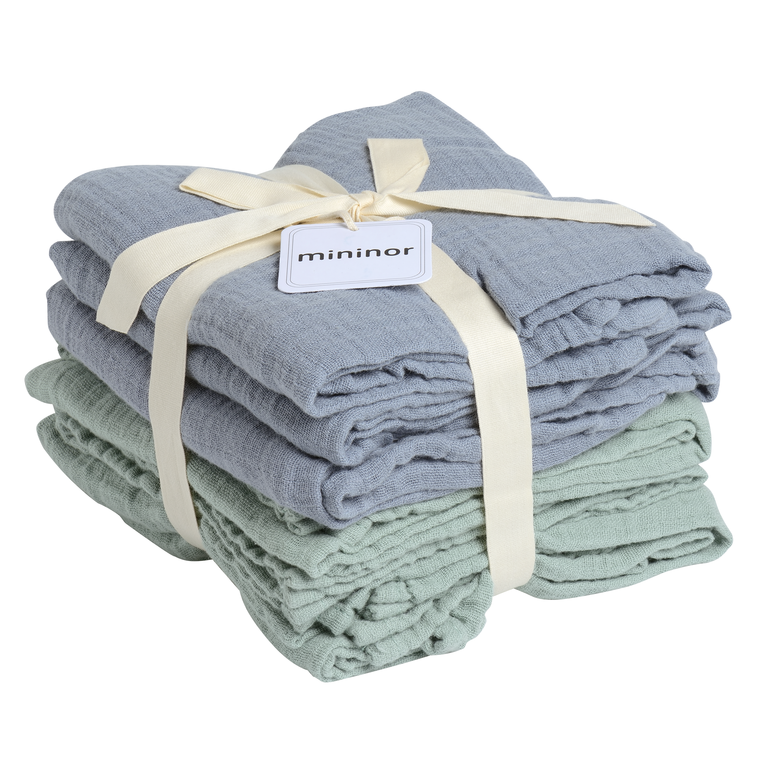 Mininor Global – Organic Muslin Cloth – 6pcs Grey seal/Willow Green (10263) v:8948645