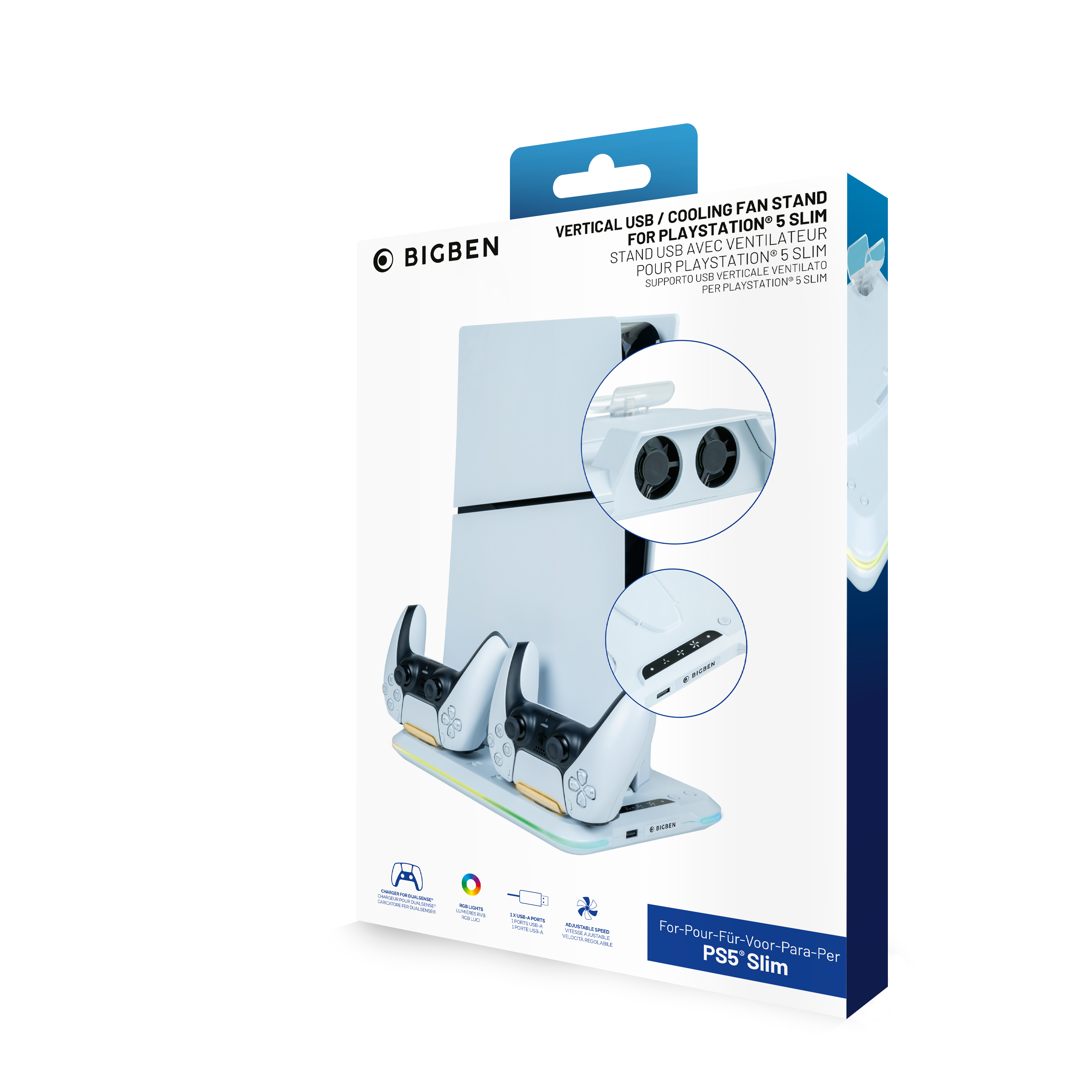 Nacon Charging Station with Fan RGB/USB Hub/Fan, White PS5 Slim v:3627839 Nacon Charging Station with Fan RGB/USB Hub/Fan, White PS5 Slim v:3627839