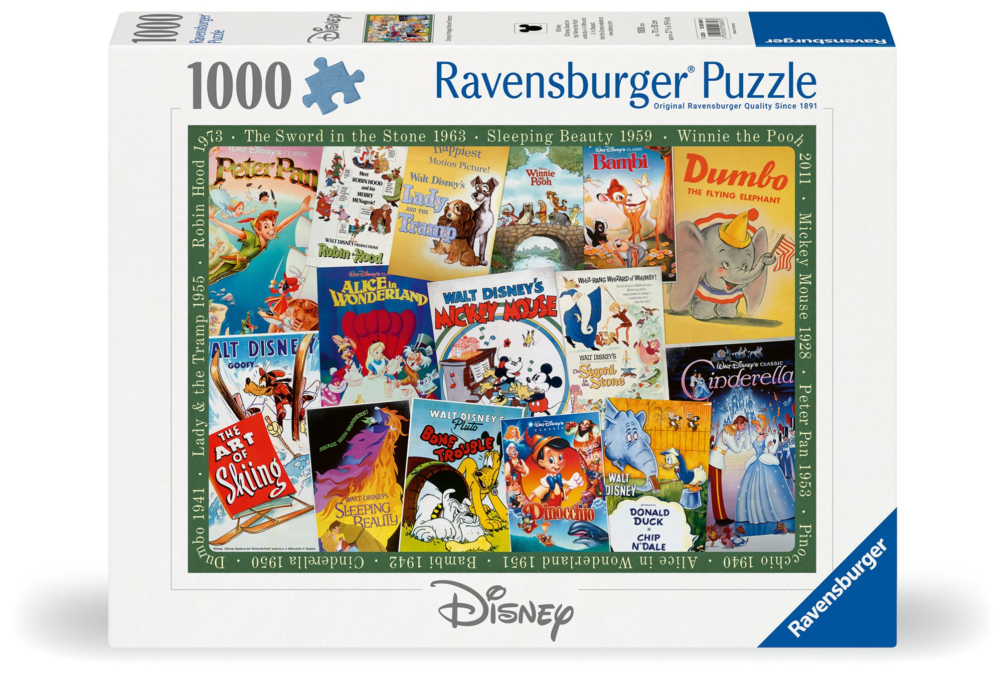 Ravensburger - Puzzle - Disney Vintage Movie Post.1000p (12000689) v:9926779