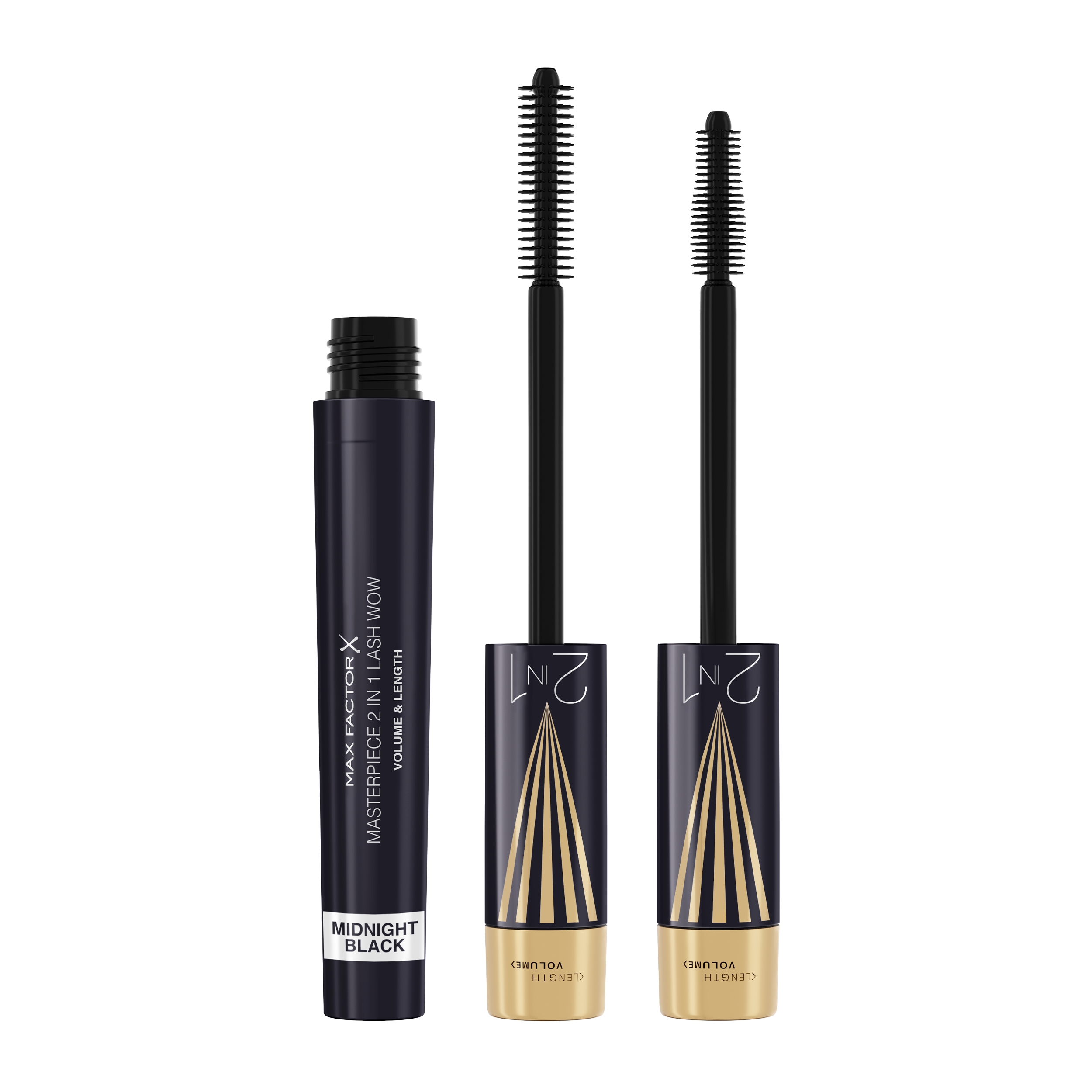 Max Factor - Masterpiece 2 In 1 Lash Wow Mascara - Midnight Black - Midnight Black v:4842810