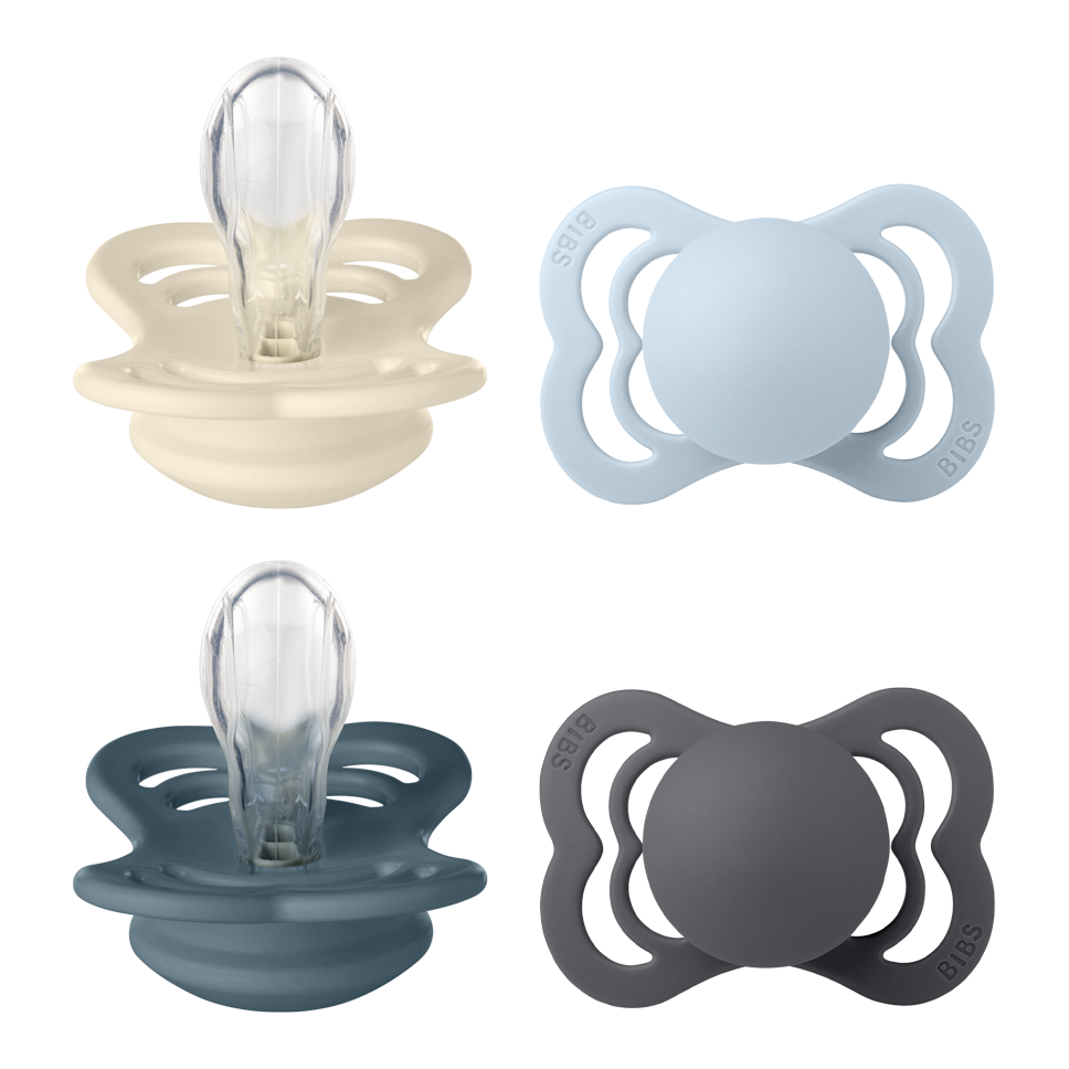 BIBS – Pacifier Supreme 4 PACK Silicone – Ivory/Baby Blue/Petrol/Iron – Size 1 v:4317350 BIBS – Pacifier Supreme 4 PACK Silicone – Ivory/Baby Blue/Petrol/Iron – Size 1 v:4317350