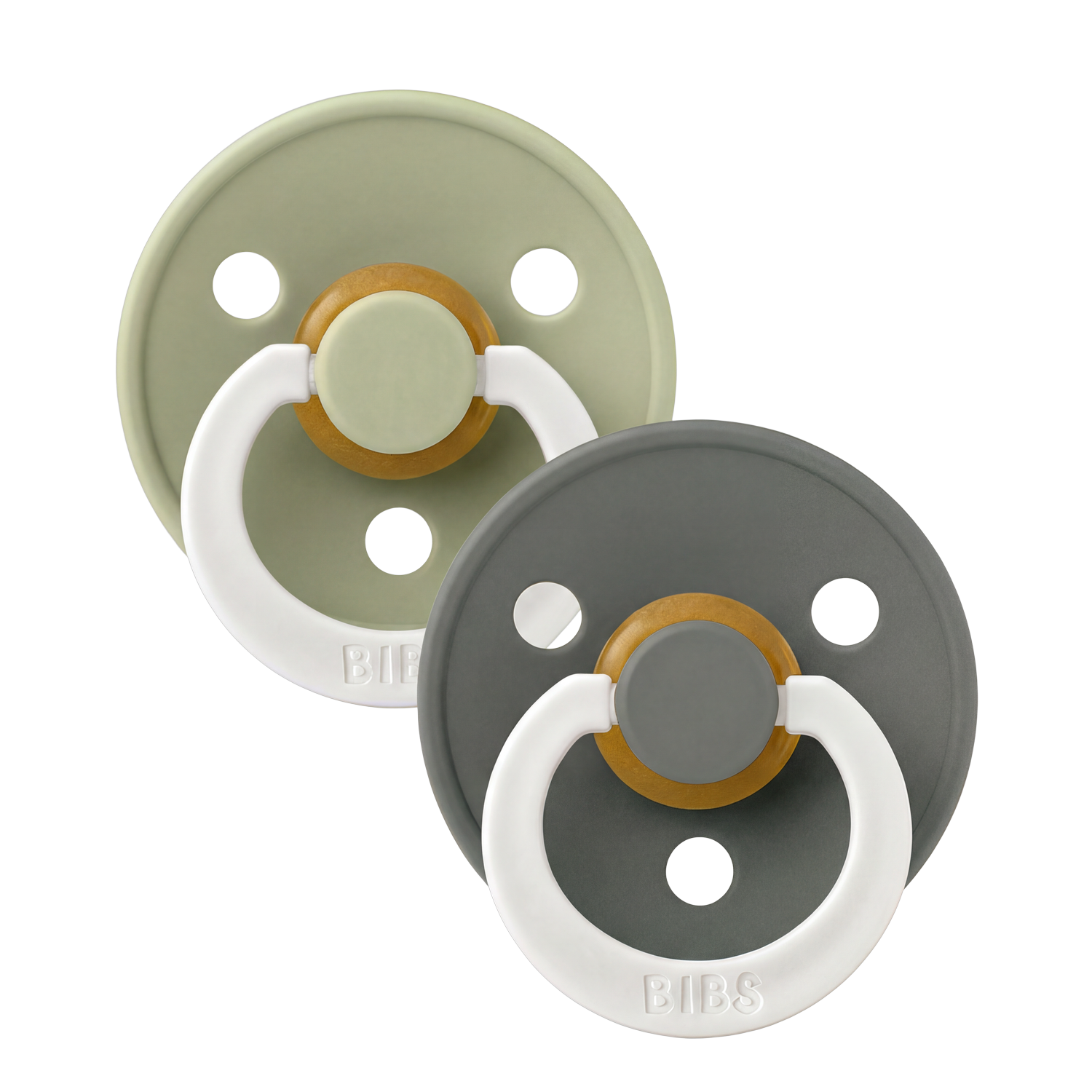 BIBS - Pacifier Colour 2 PACK Latex - Sage GLOW/Pine GLOW - Size 2 v:1971284
