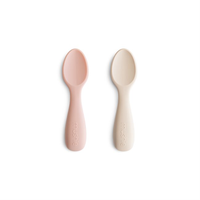 Mushie – Toddler Starter Spoons – Blush/Shifting Sand – 10.5 x 2.5 x 1.1 cm v:3013993