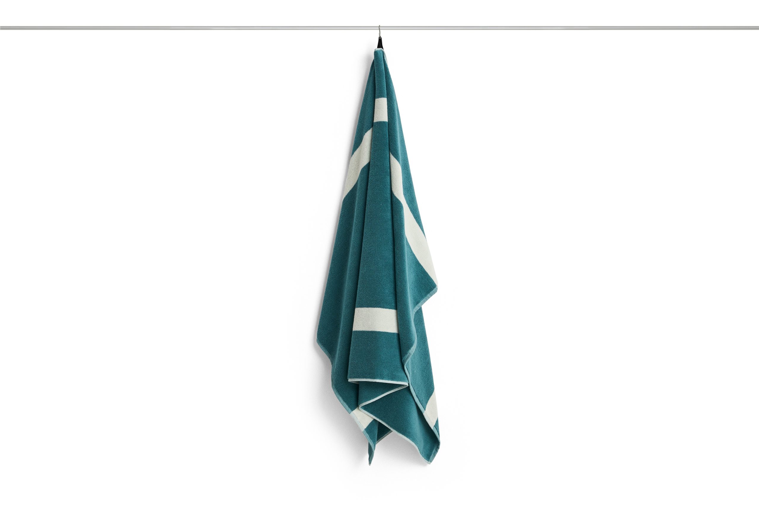 HAY - Stripete Badelaken - W100 x L150 cm - Petrolblå - Petrol Blue - Gratis frakt v:6411009