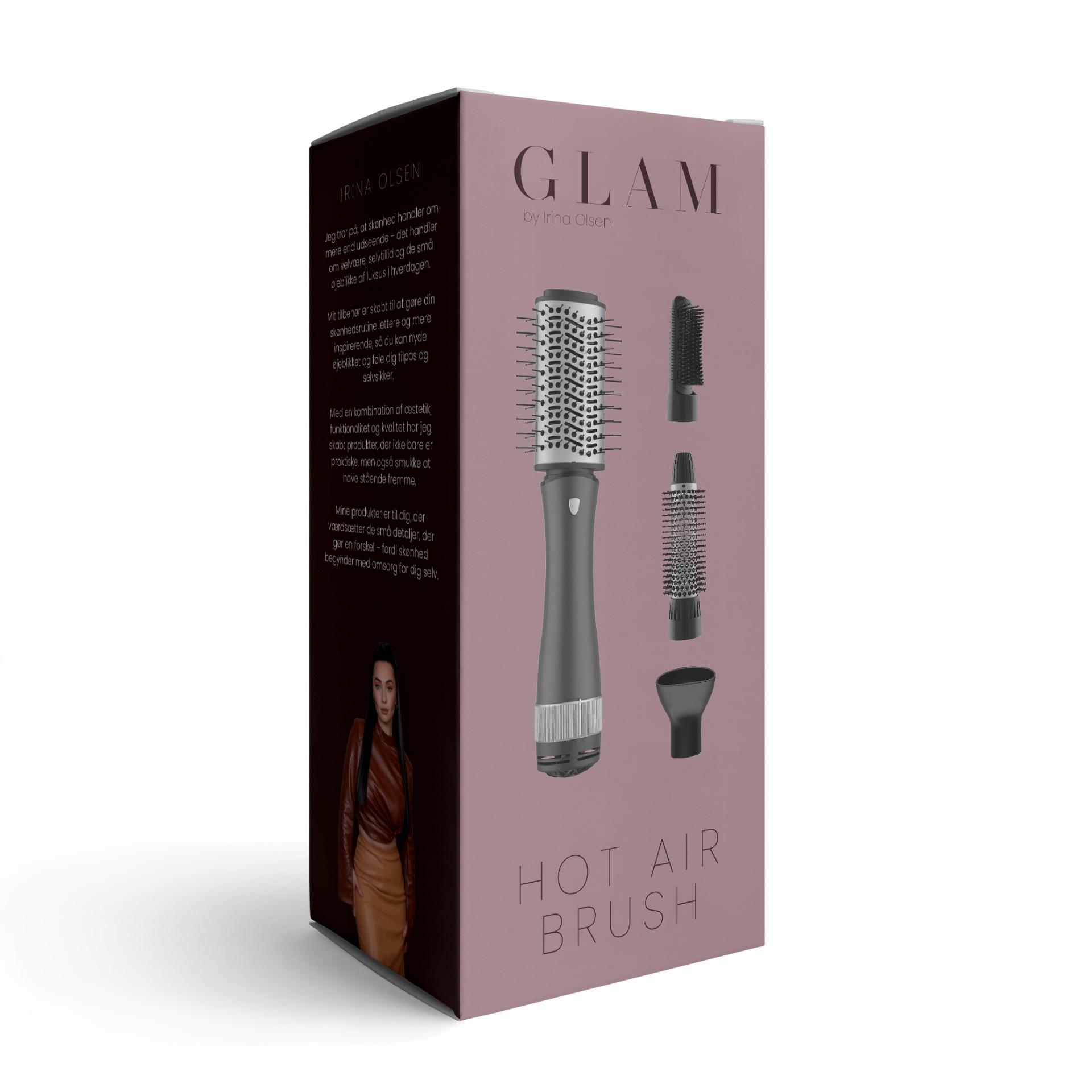 GLAM By Irina - GLAM Varmluftsbørste - Svart og Grå v:2249288