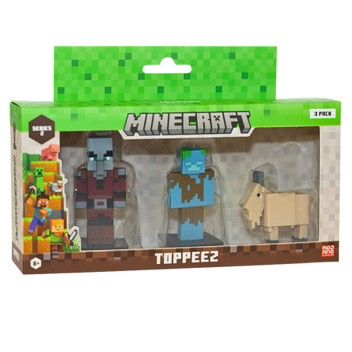 Minecraft - 3D 6 cm Figure 3 pack S2 - Pillager, Drowned og Goat - Pillager, Drowned og Goat - Minecraft v:7047490