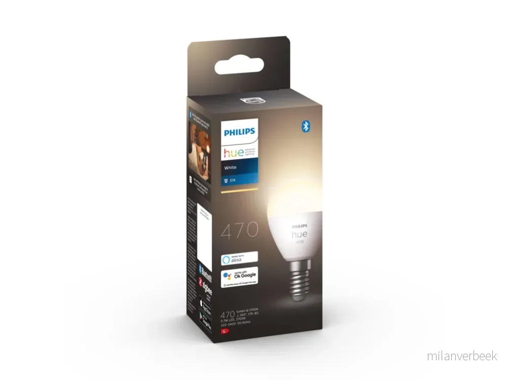 Philips Hue - Luster P45 E14 - Varm hvit v:9462440