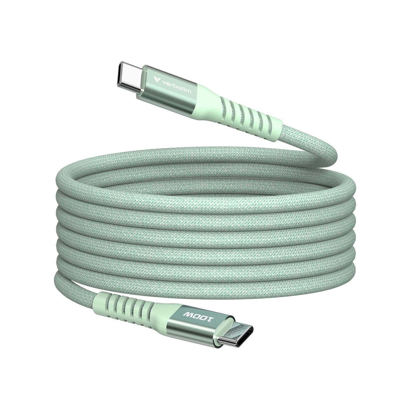 Verbatim – Sync & Charge Magnetic Cable – 100W USB-C to USB-C 120 cm – 120.0 – Green – Grønn v:4356662 Verbatim – Sync & Charge Magnetic Cable – 100W USB-C to USB-C 120 cm – 120.0 – Green – Grønn v:4356662