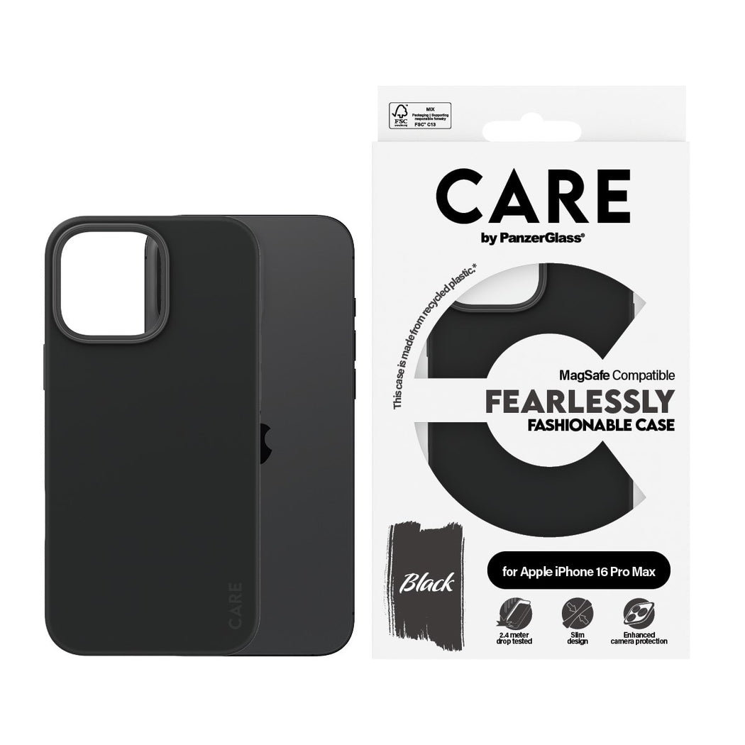 CARE by PanzerGlass - Case - Black w. MagSafe - iPhone 16 Pro Max v:4391238