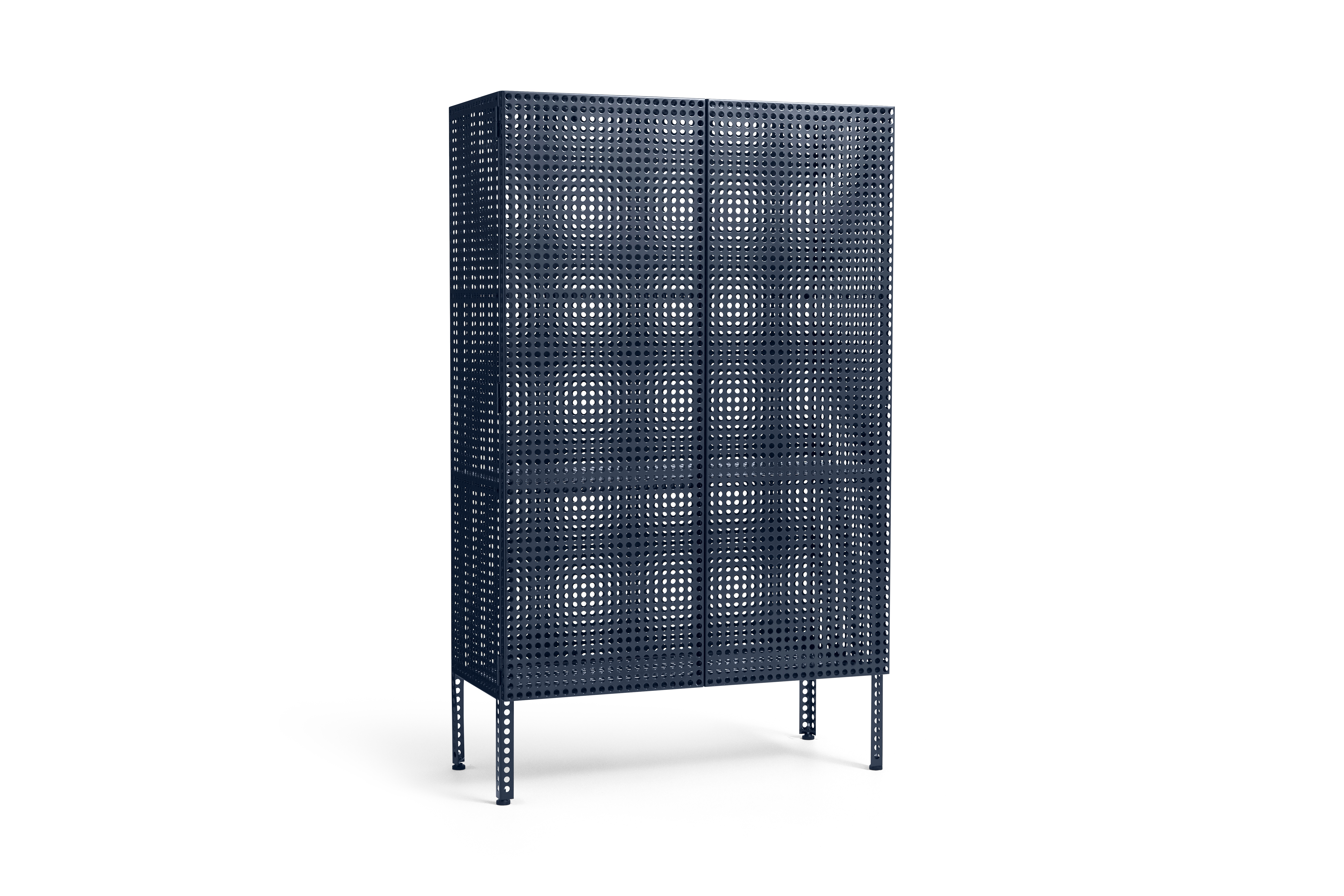 HAY - Perforated Gulvskap Stor - H 146,5cm - Stålblå (Second Chance - KUN DEN YTRE ESKEN ER SKADET) - Gratis frakt v:5105042