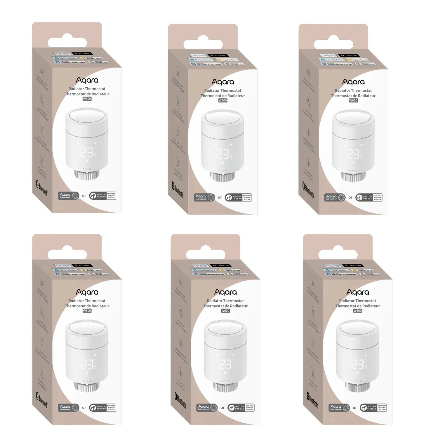 Aqara Termostatventil W600 – 6-Pack – Full Kontroll på Radiatorene i Hjemmet – Gratis frakt v:8437043