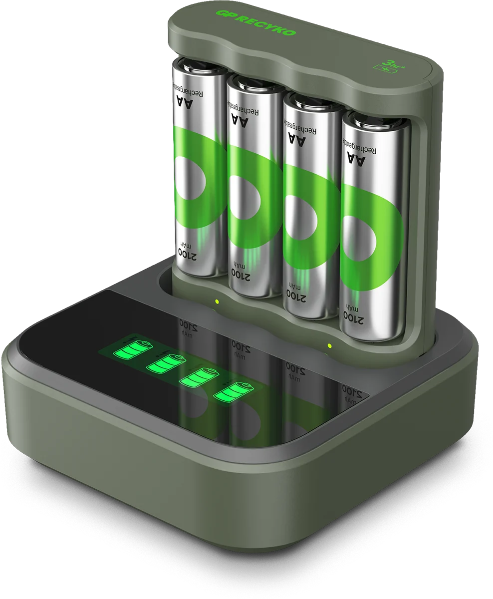 GP - ReCyko Everyday Battery Charger, B441 (USB) + Dock D451, incl. 4 x AA 2100 mAh Batteries v:1135244
