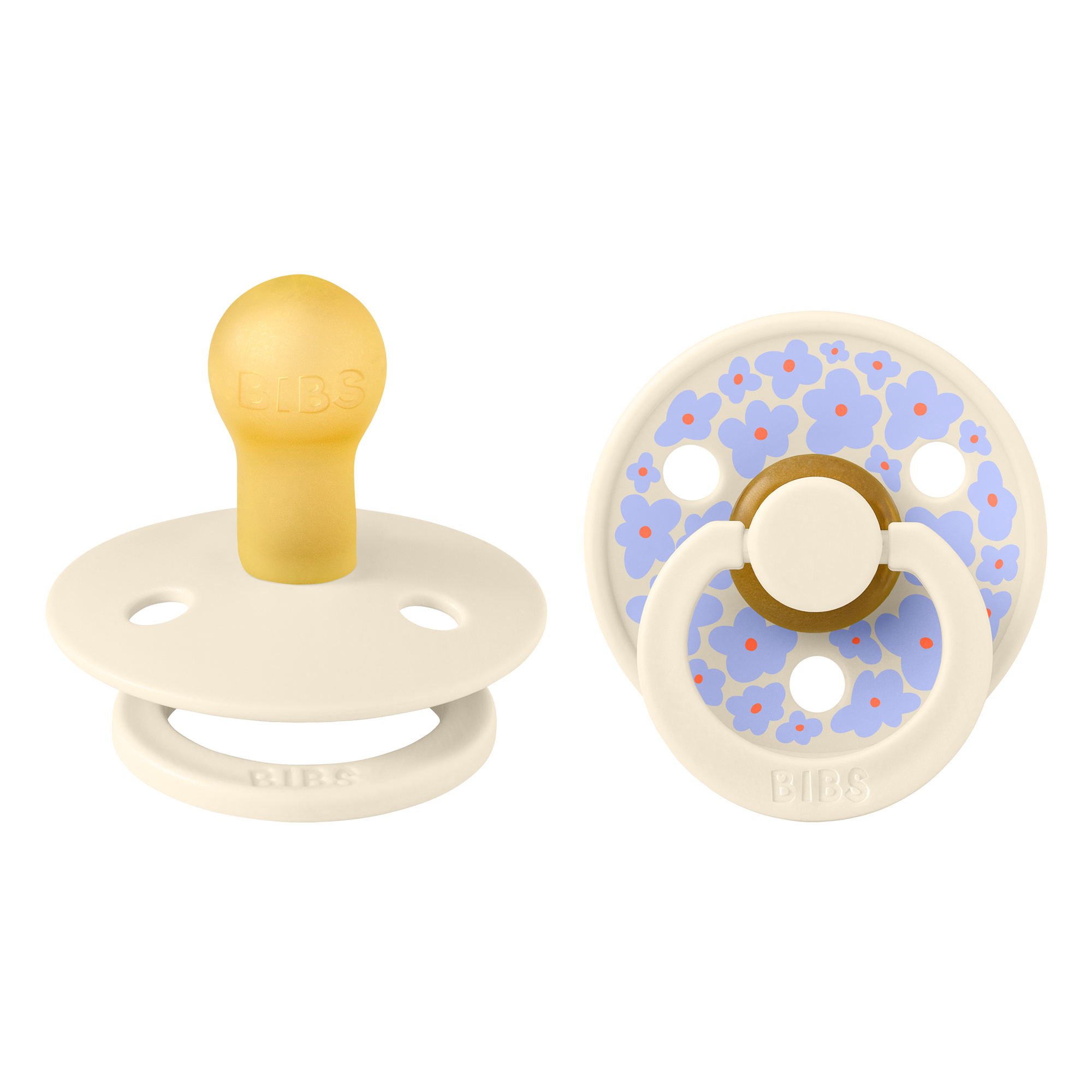 BIBS - Pacifier Studio Colour 2 PACK - Jasmine Latex - Size 1 - Ivory Mix v:8219535