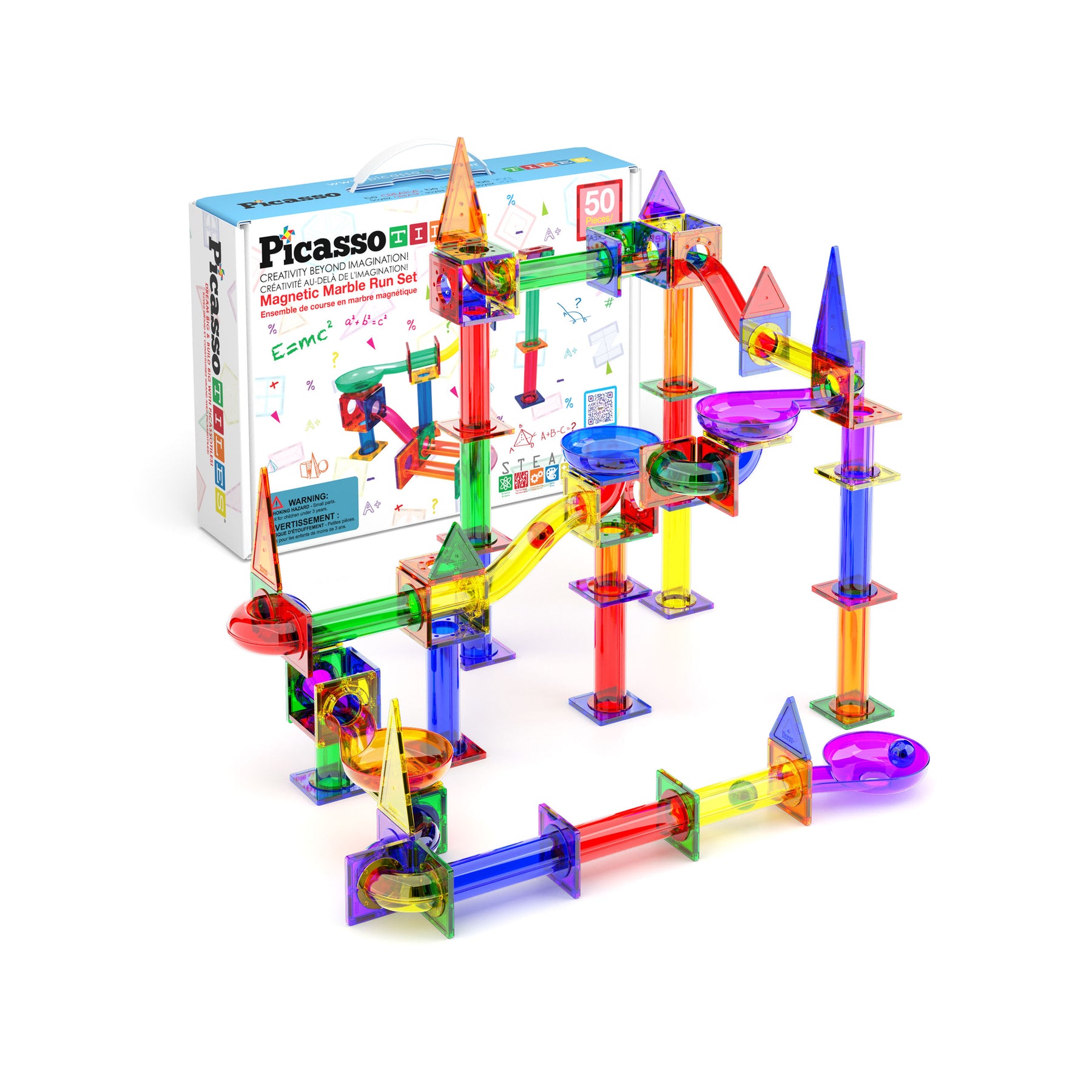 Picasso Tiles - Marble run set (50 pcs) (PTG50) v:6590533