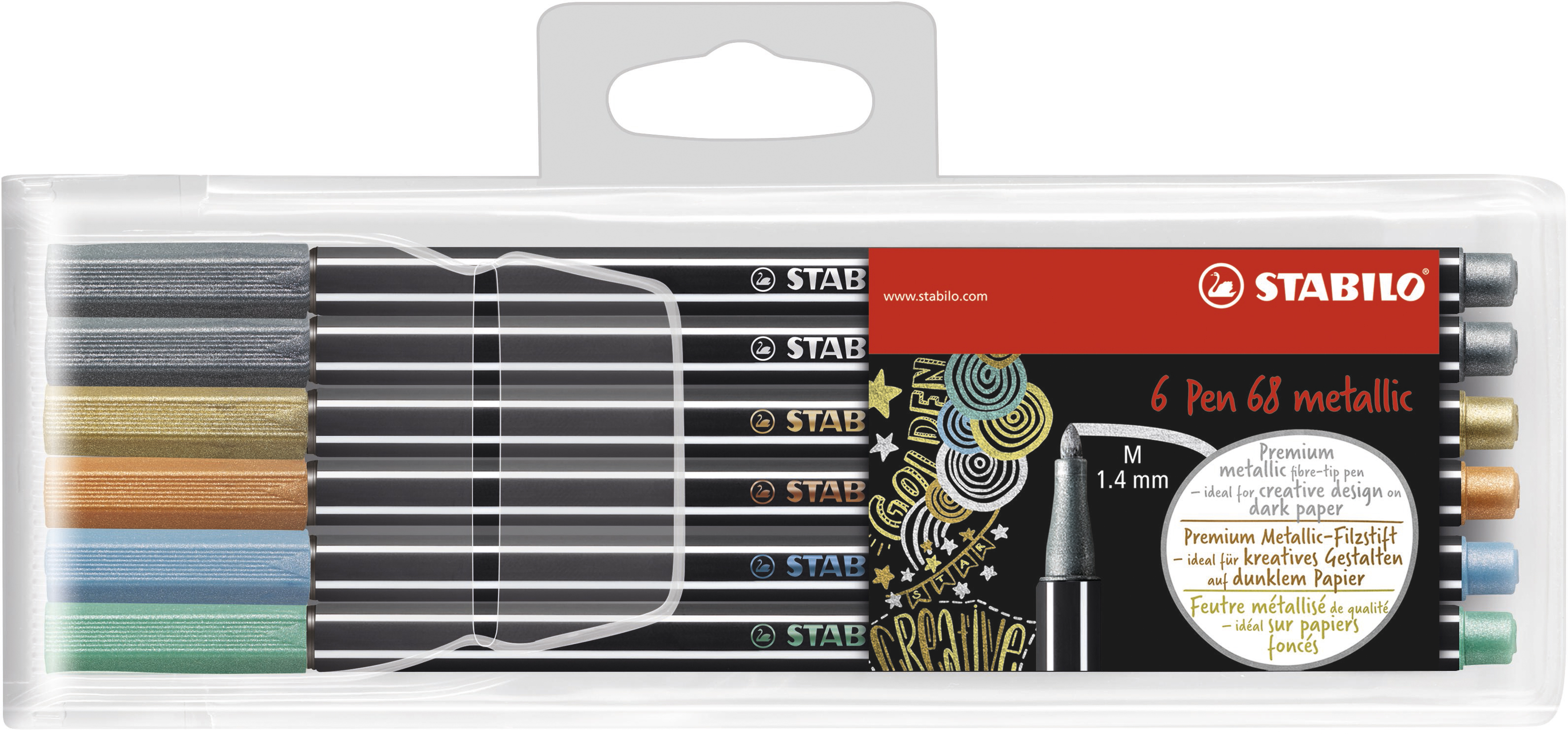 Stabilo - Pen 68 Metallic, 6 pcs (204041) v:9130735