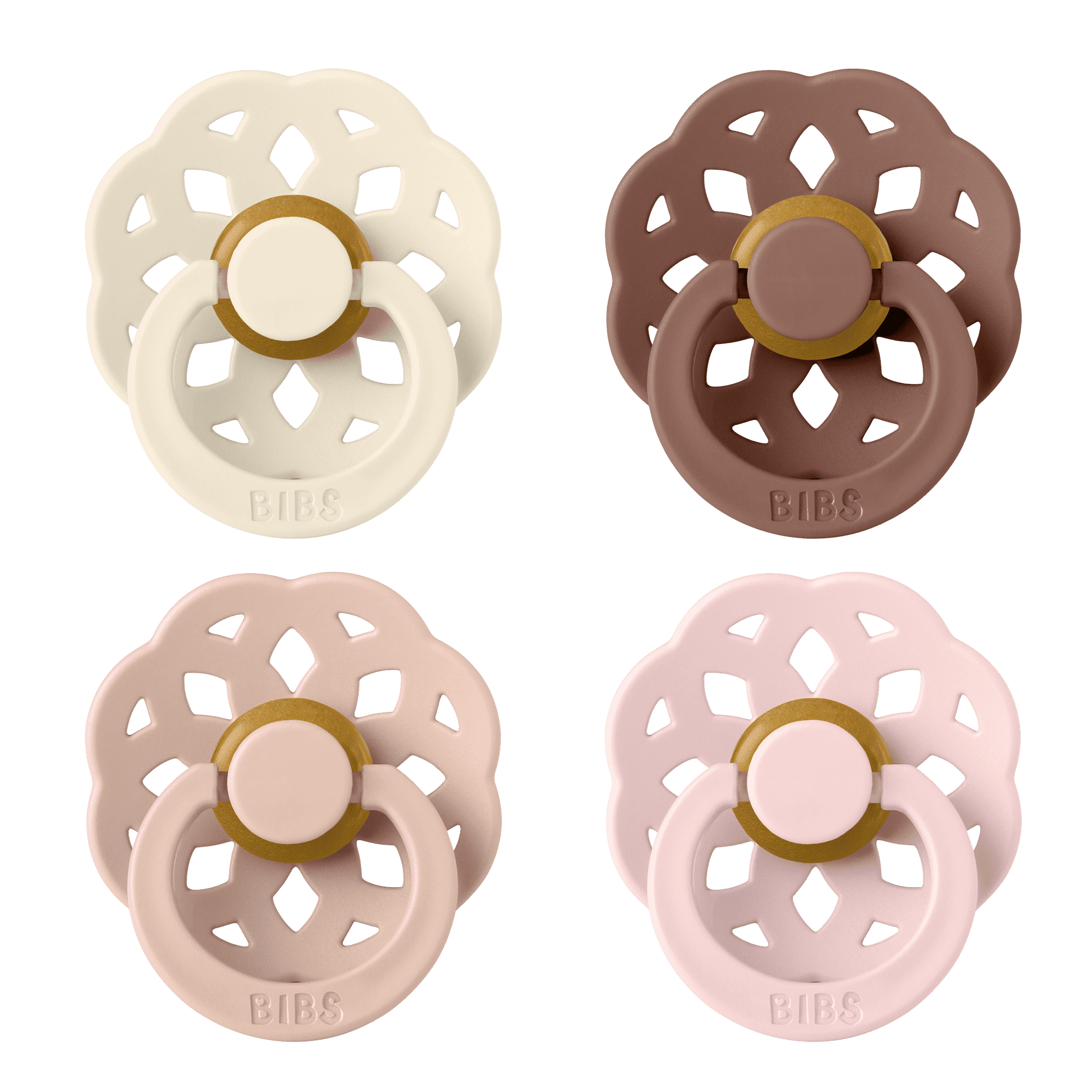 BIBS – Pacifier Boheme 4 PACK – Blush Mix – Size 2 v:9461856