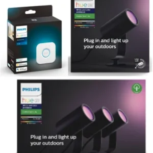Philips Hue – Lily Utendørs Spotlys Startpakke & Lily Spyd + Bridge 2.1 – Pakke – Gratis frakt v:9217786 Philips Hue – Lily Utendørs Spotlys Startpakke & Lily Spyd + Bridge 2.1 – Pakke – Gratis frakt v:9217786