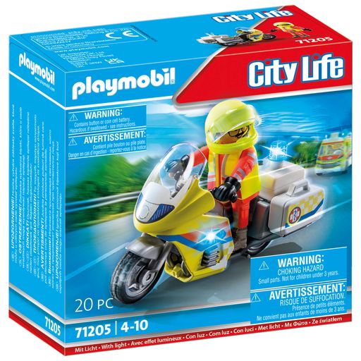 PLAYMOBIL – Rescue Motorcycle with Flashing Light v:1553352