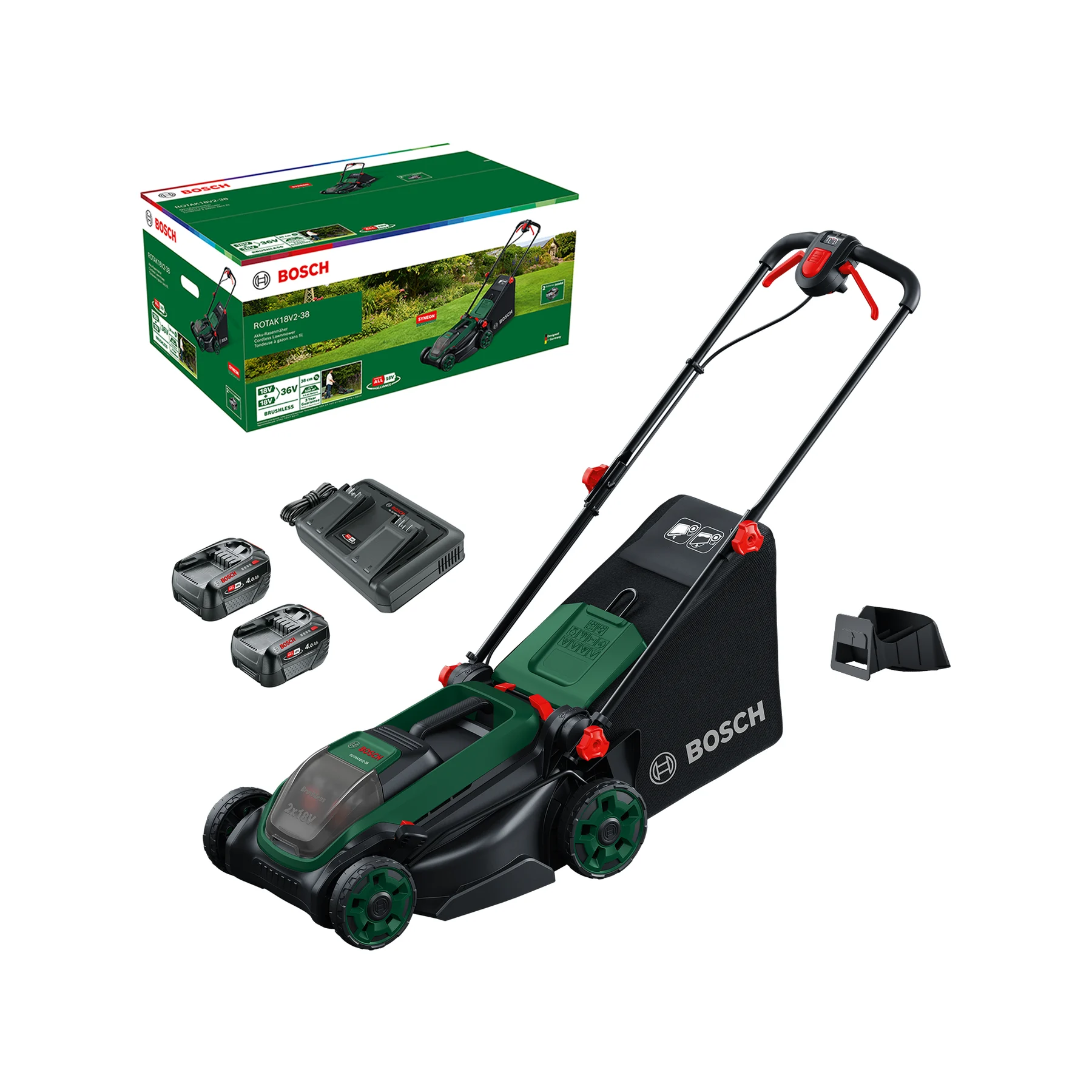 Bosch – Batteridrevet Gressklipper 36V – Klipp opptil 500 m² med 40L gressoppsamler og 6 klippehøyder – Gratis frakt v:7947491