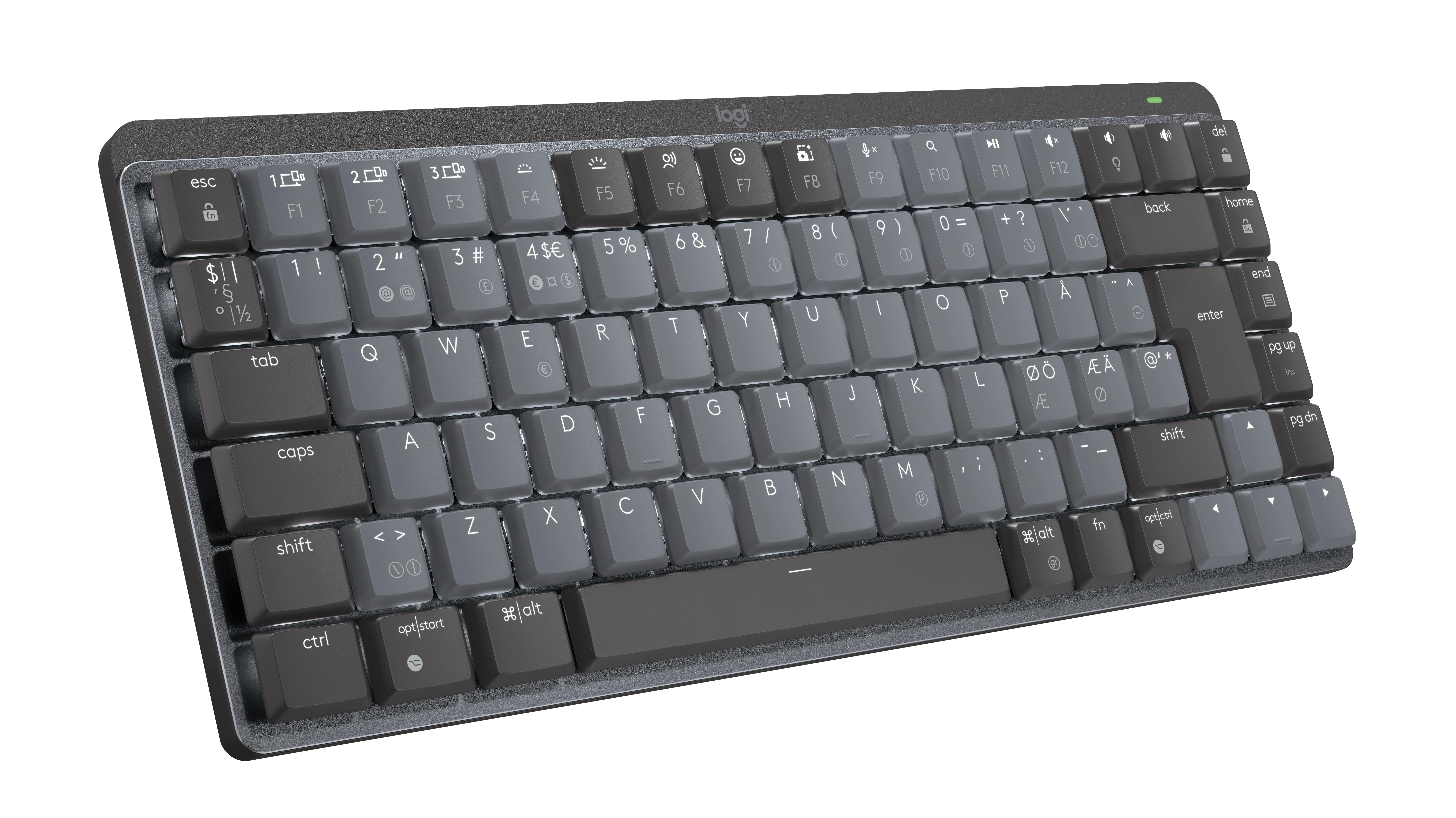 Logitech - MX Compact Mechanical Wireless Illuminated Keyboard - Nordic - Tactile Switch - Tactile Switch - Gratis frakt v:2602786