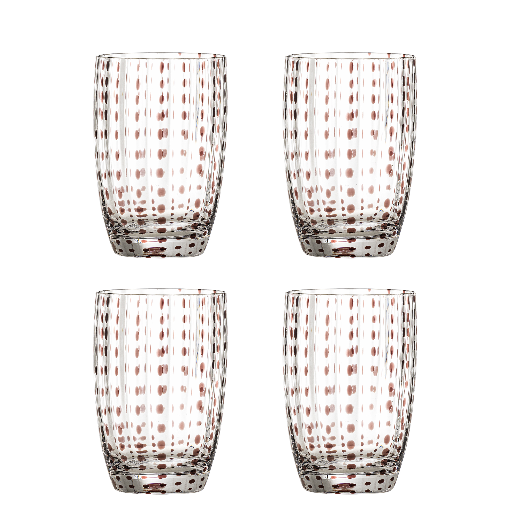 Bloomingville – Brinley drikkeglass – sett med 4 – brun v:3902804
