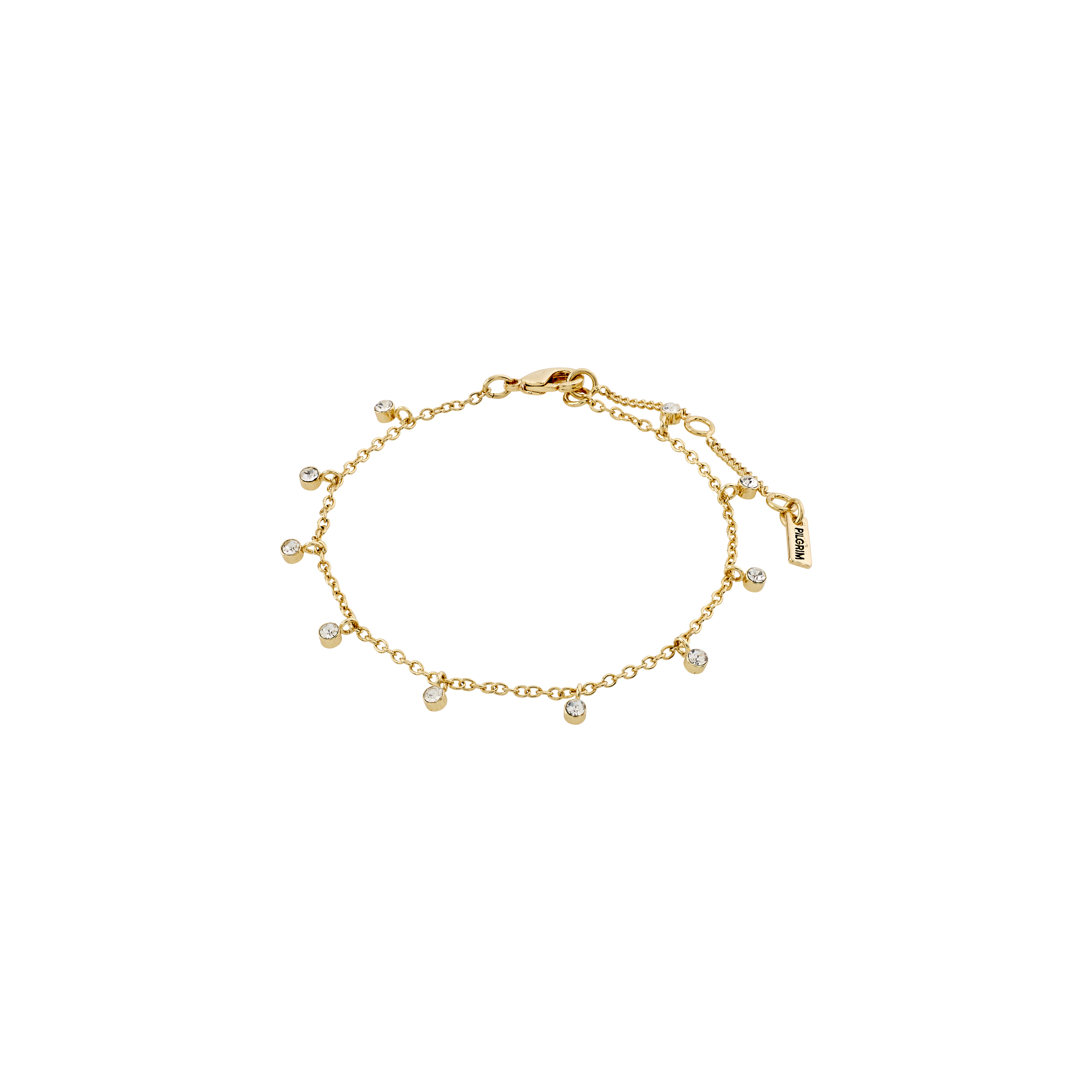 PILGRIM - MAJA Crystal Multi Drops Bracelet - Gold Plated - 16 cm + 3 cm Extension Chain v:6506594