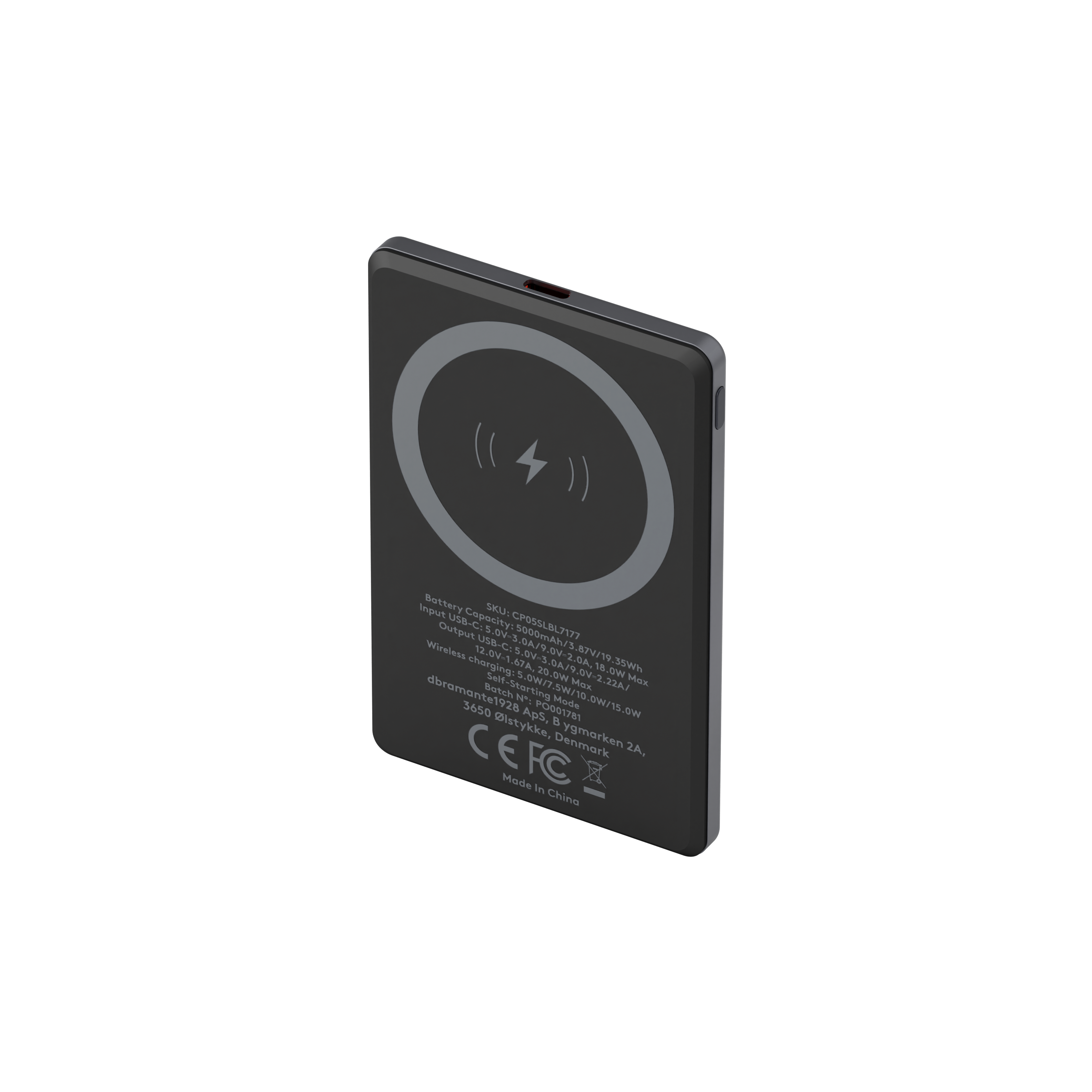dbramante1928 - Re-charge - Power Bank 5000 mAh Magsafe - Grey v:1676996