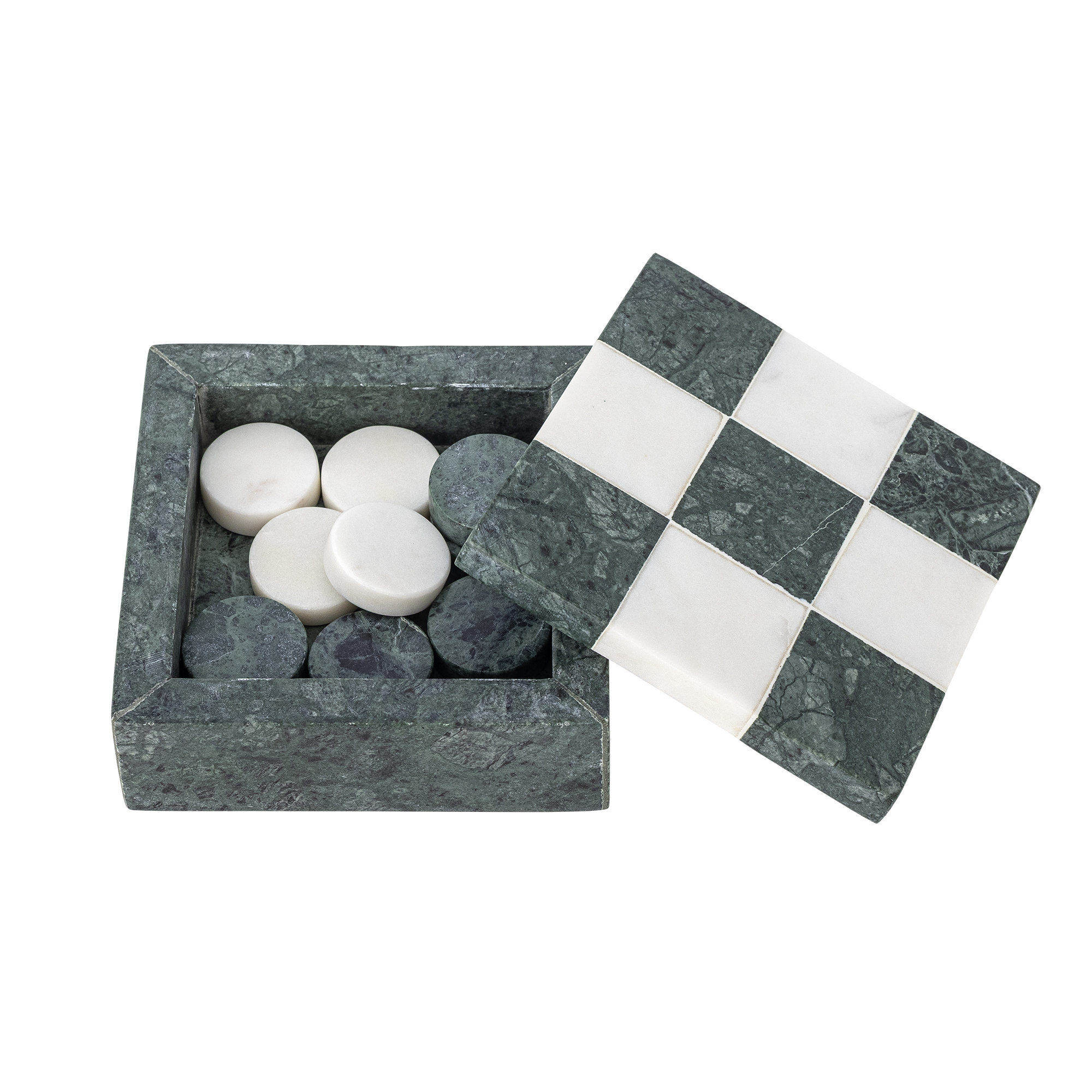 Bloomingville – Aske Tic-Tac-Toe – Green – Marble – Gratis frakt v:6153744