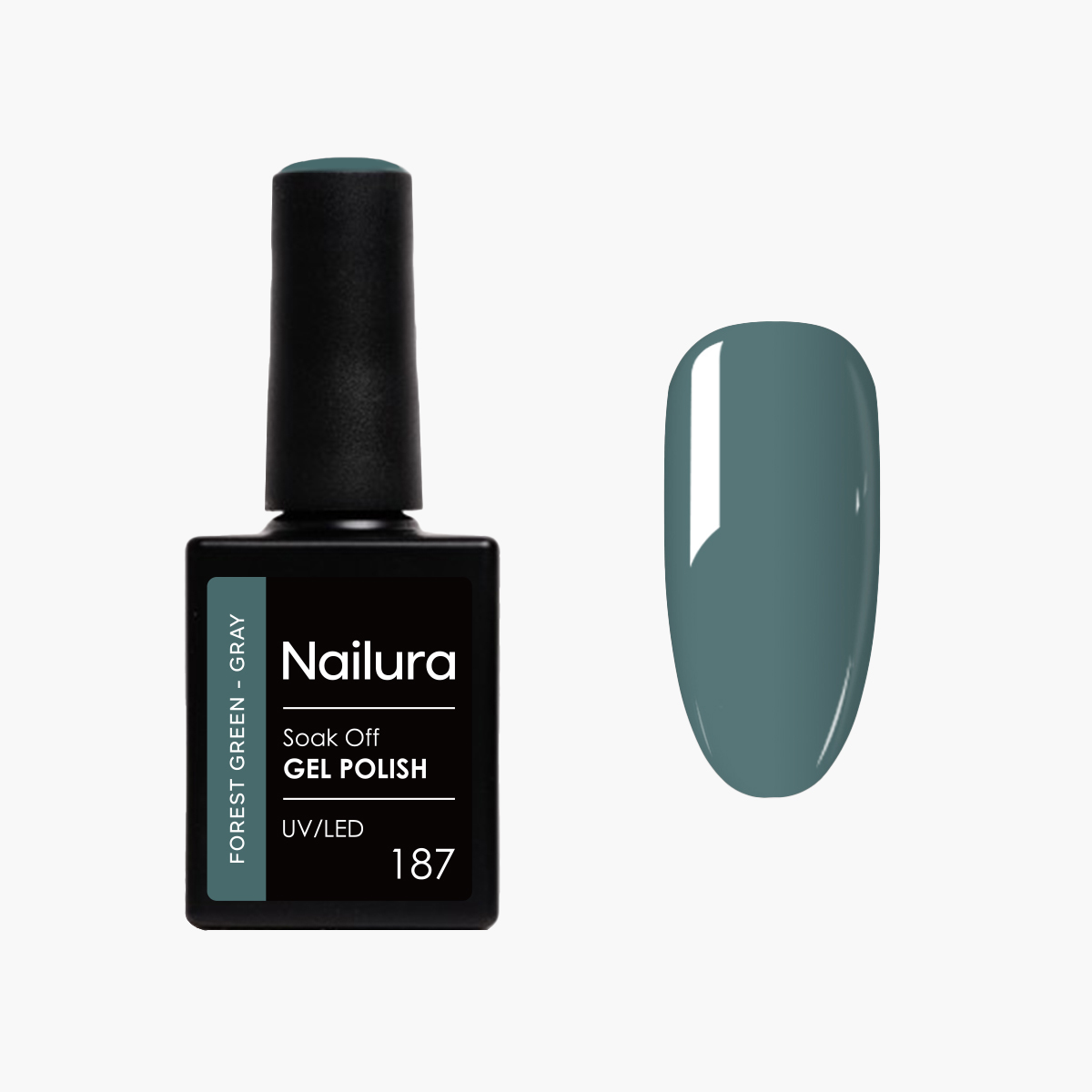 Nailura – Gel Polish 187 – Forest Green Gray – 10 ml – Forest Green Gray v:9506809